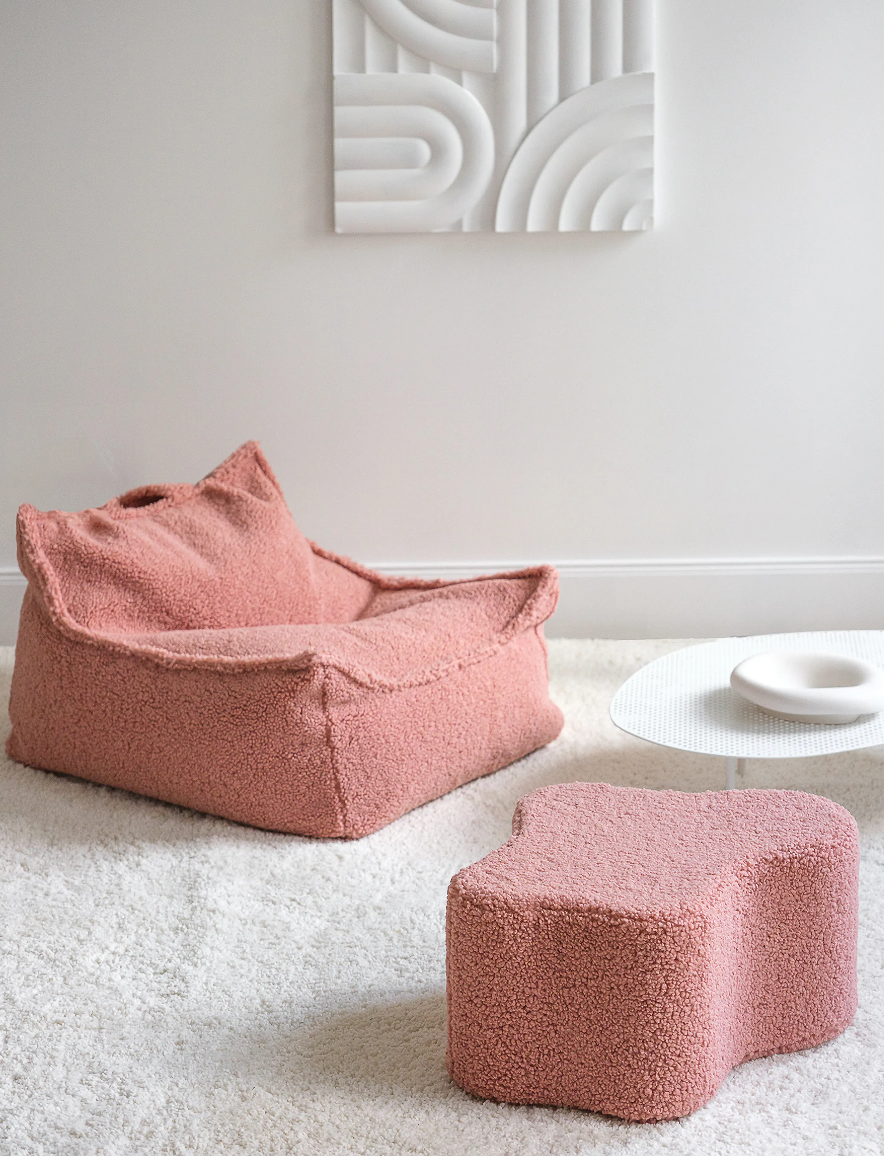 Wigiwama - Beanbag Chair teddy - sittpuffar & fåtöljer - guava pink - 3