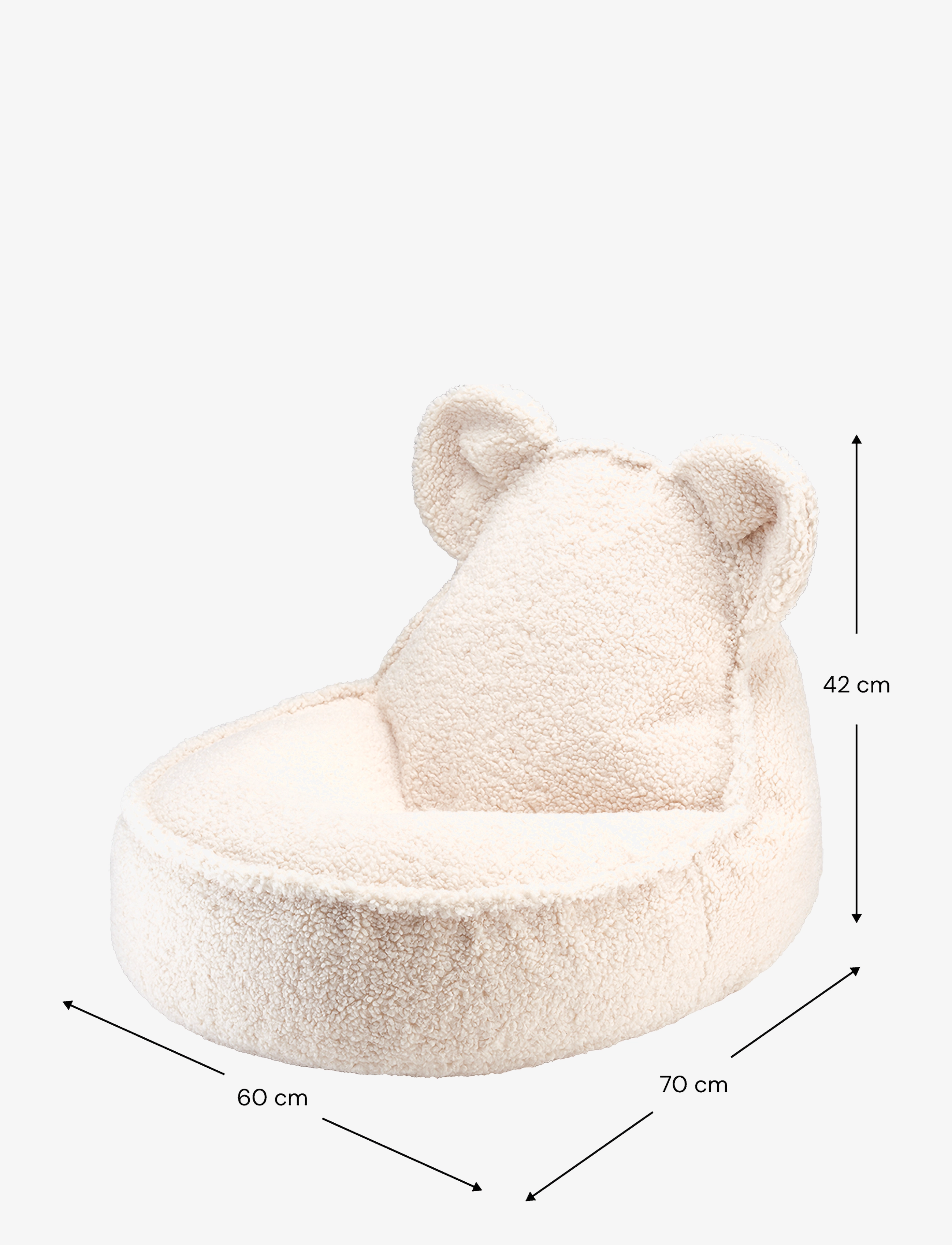 Wigiwama - Bear Beanbag teddy - poufs & lehnstühle - cream white - 2