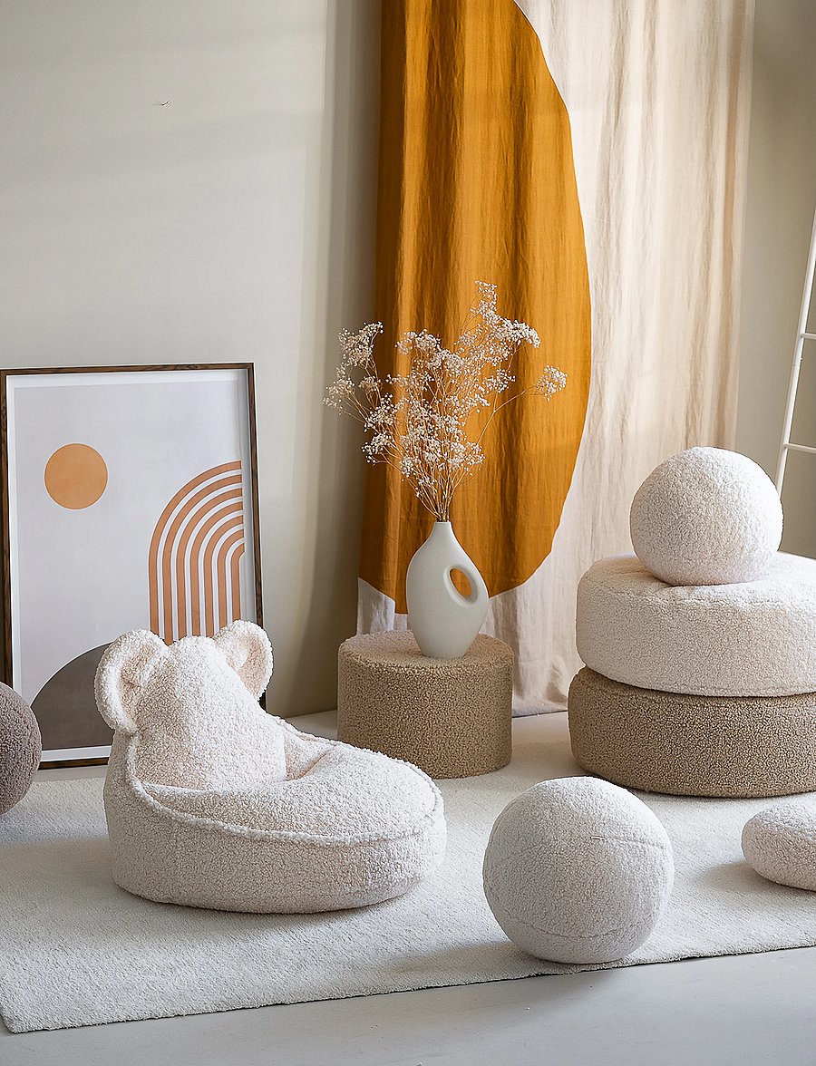 Wigiwama - Bear Beanbag teddy - poufs & lehnstühle - cream white - 0
