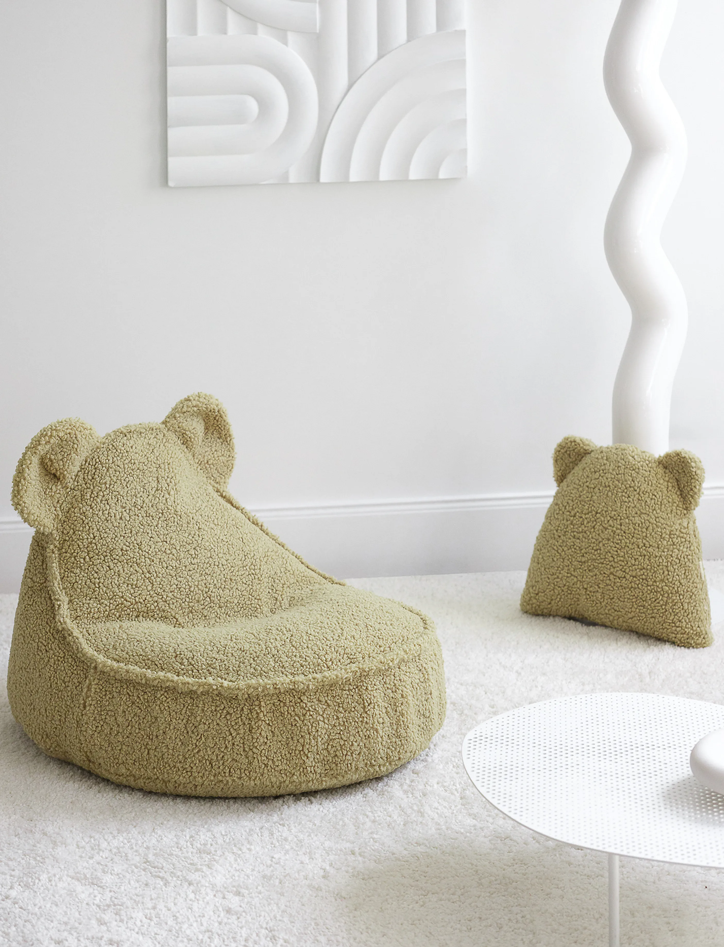 Wigiwama Bear Beanbag Teddy, 75X 60X 45 cm, Furniture, Grün - Pouffes, Kinder