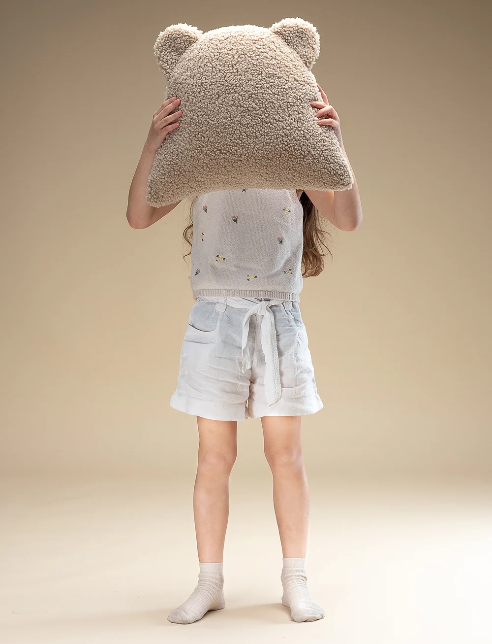 Wigiwama - Bear Cushion teddy - dekorative kissen - biscuit - 5