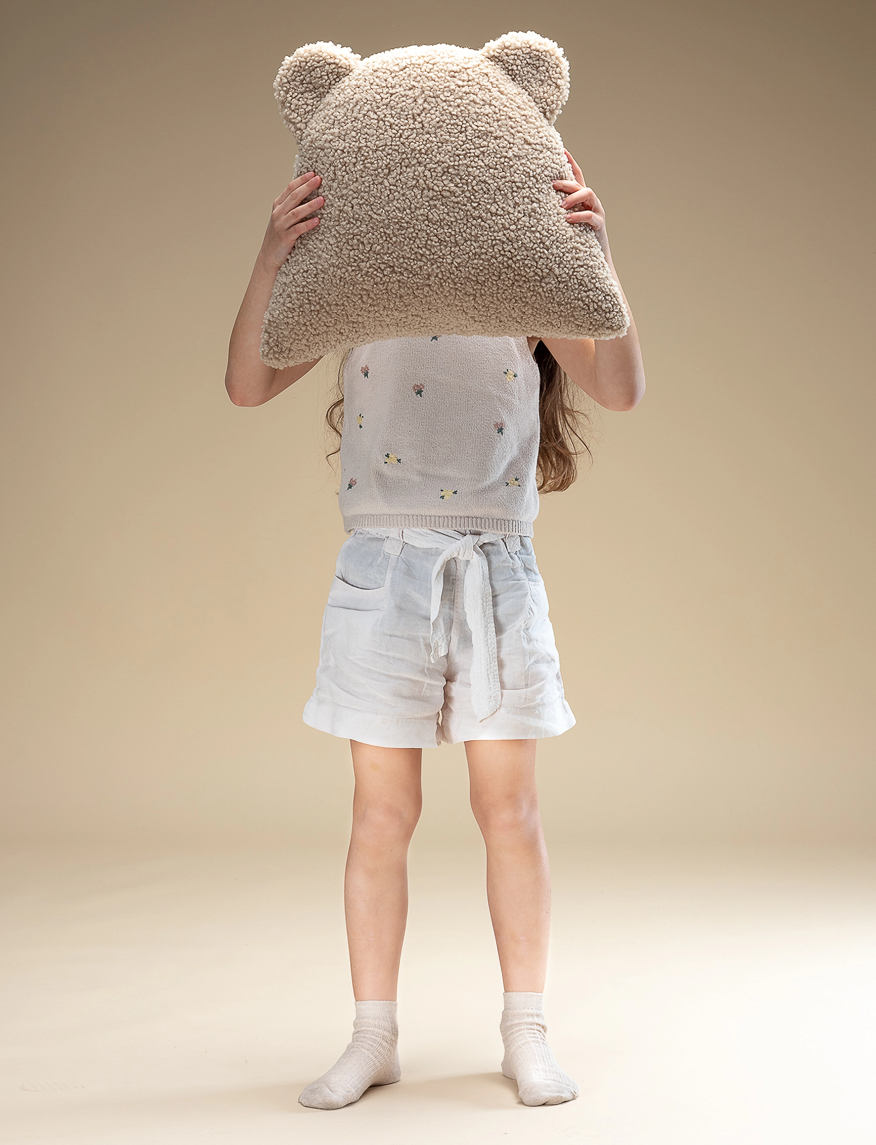 Wigiwama - Bear Cushion teddy - throw pillows - biscuit - 5