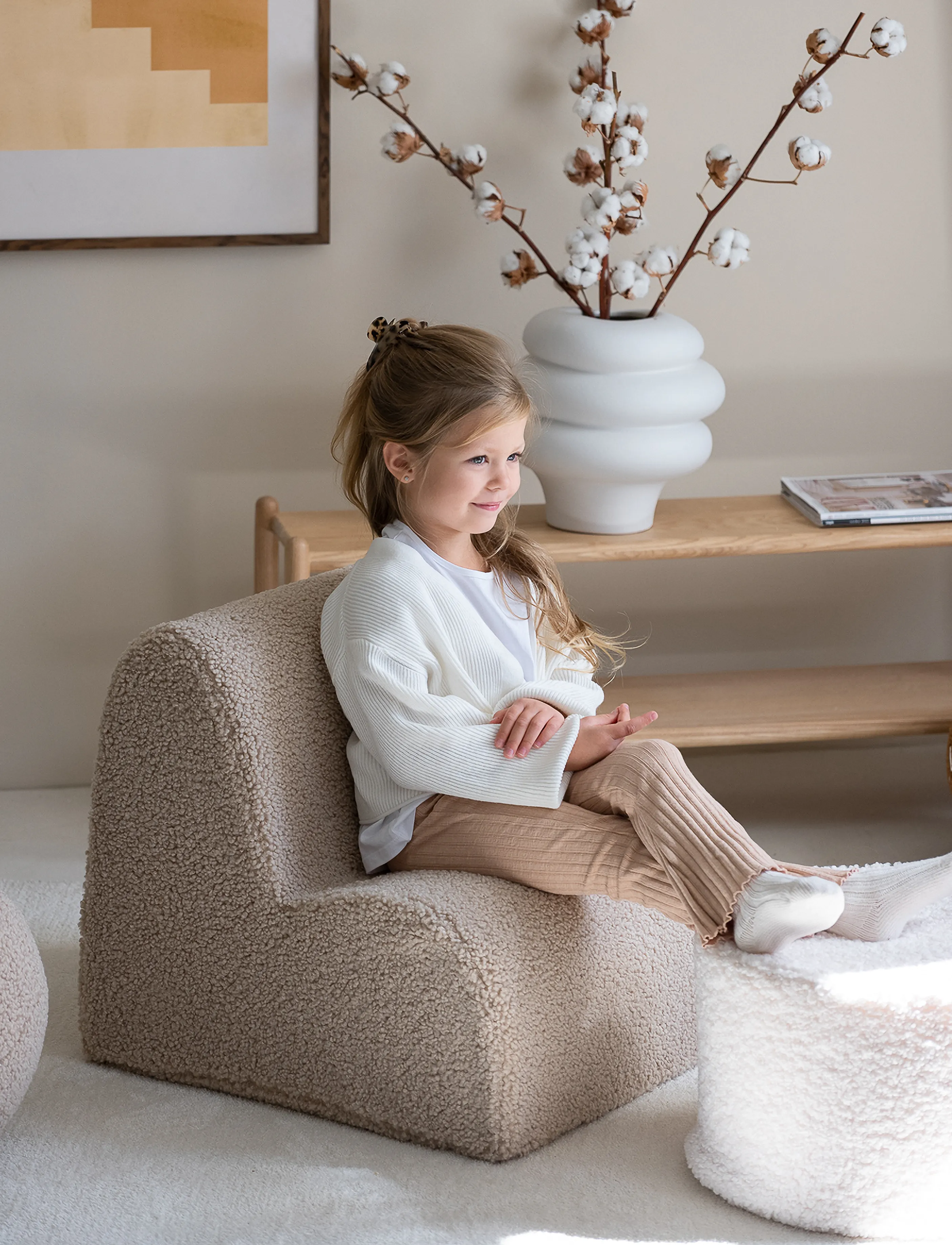 Wigiwama - Cloud Chair teddy - stole & skamler - biscuit - 3