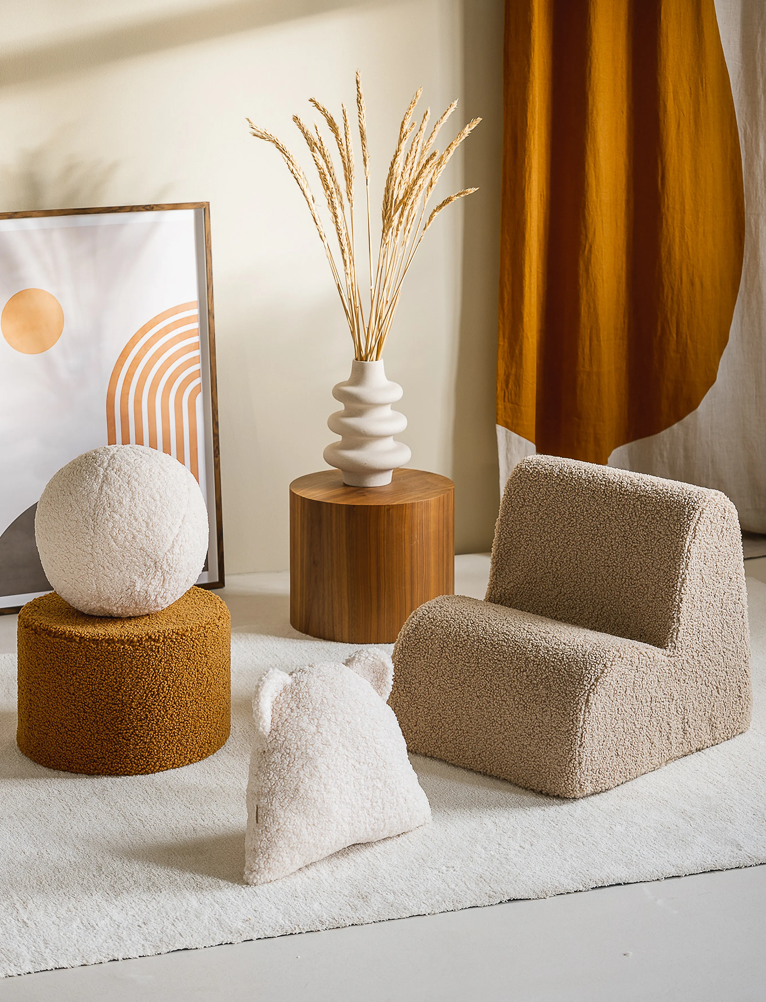 Wigiwama - Cloud Chair teddy - stole & skamler - biscuit - 4