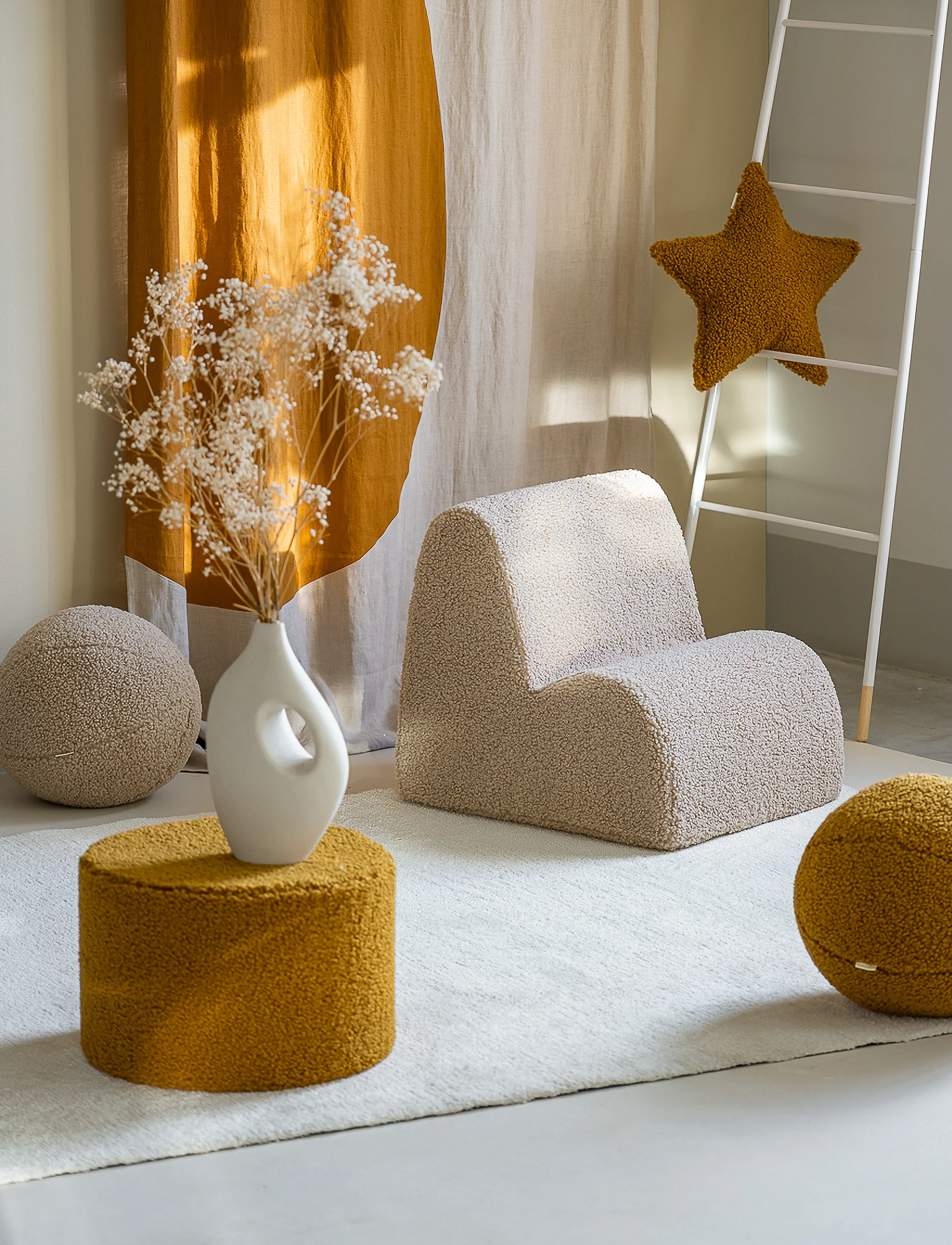Wigiwama - Cloud Chair teddy - stole & skamler - cream white - 5