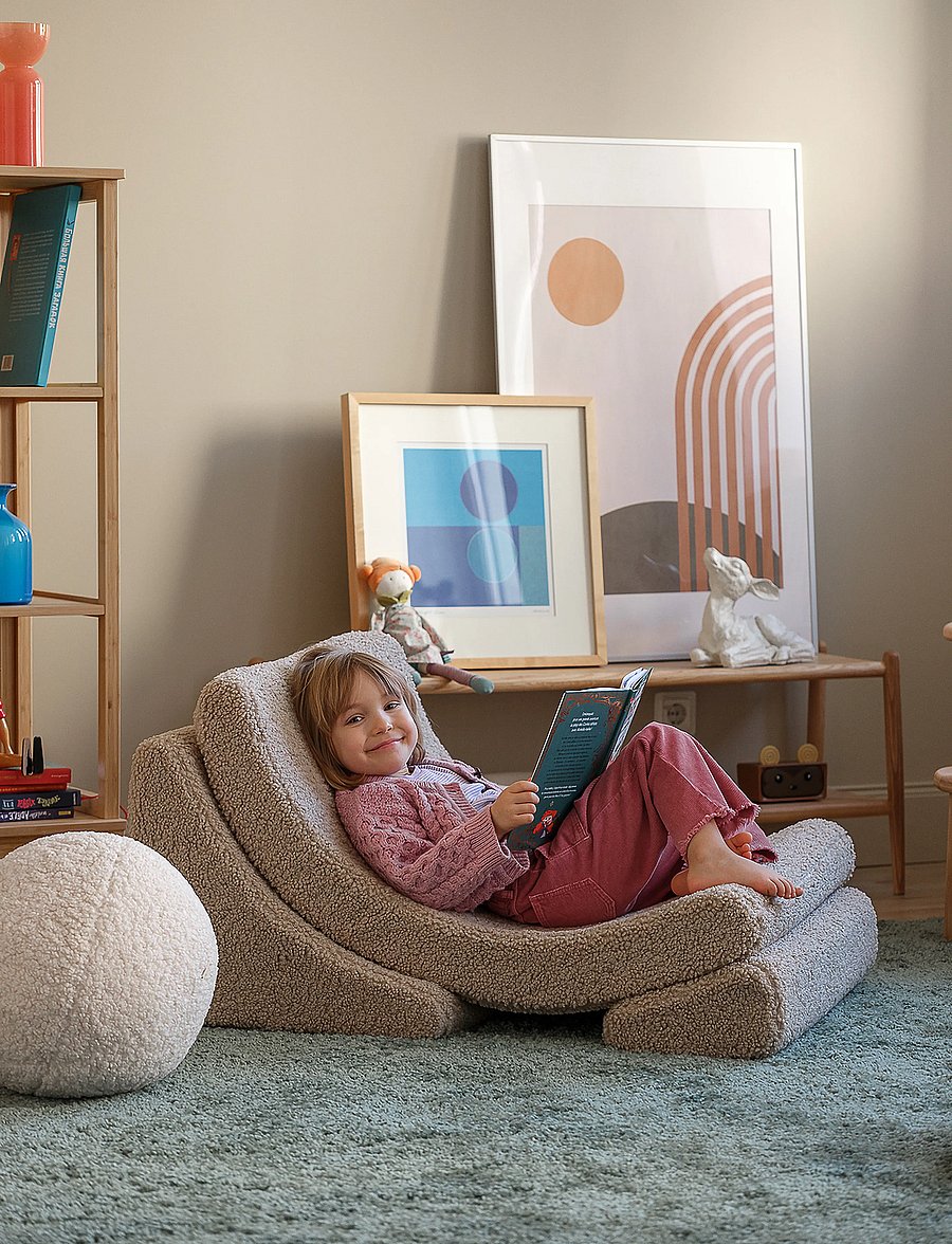 Wigiwama - Moon Chair teddy - sittpuffar & fåtöljer - biscuit - 4