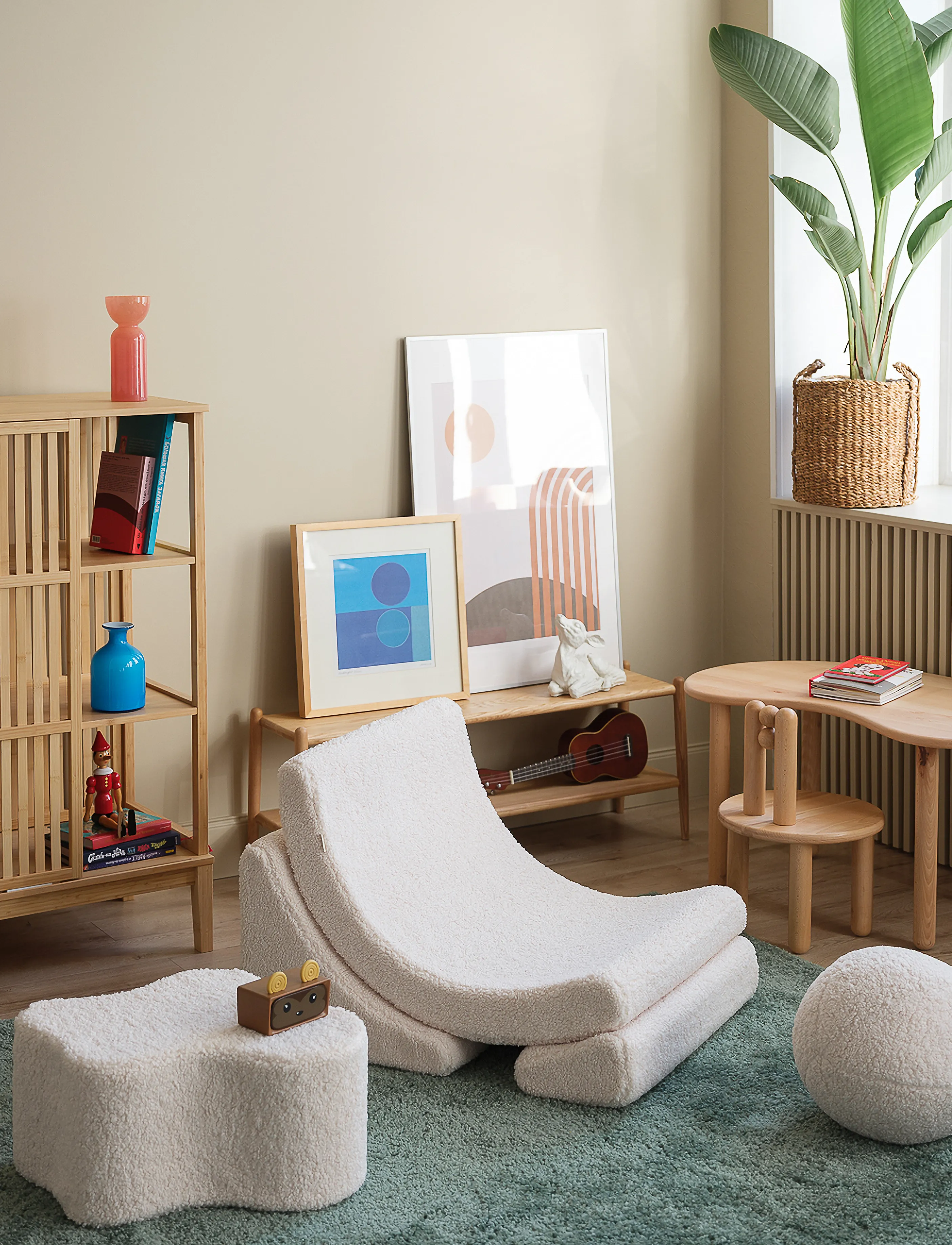 Wigiwama - Moon Chair teddy - puffer og lænestole - cream white - 4