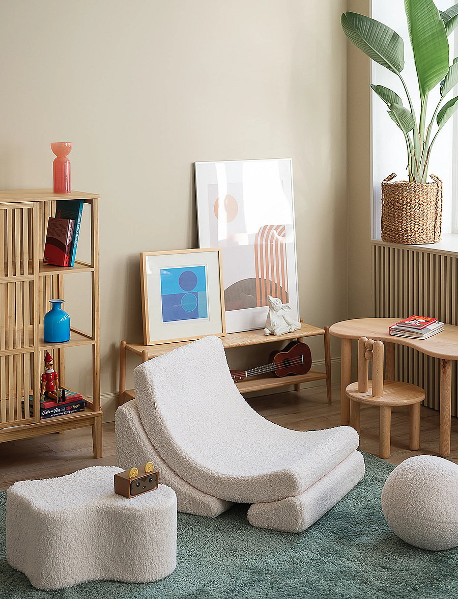Wigiwama - Moon Chair teddy - puffer og lænestole - cream white - 4