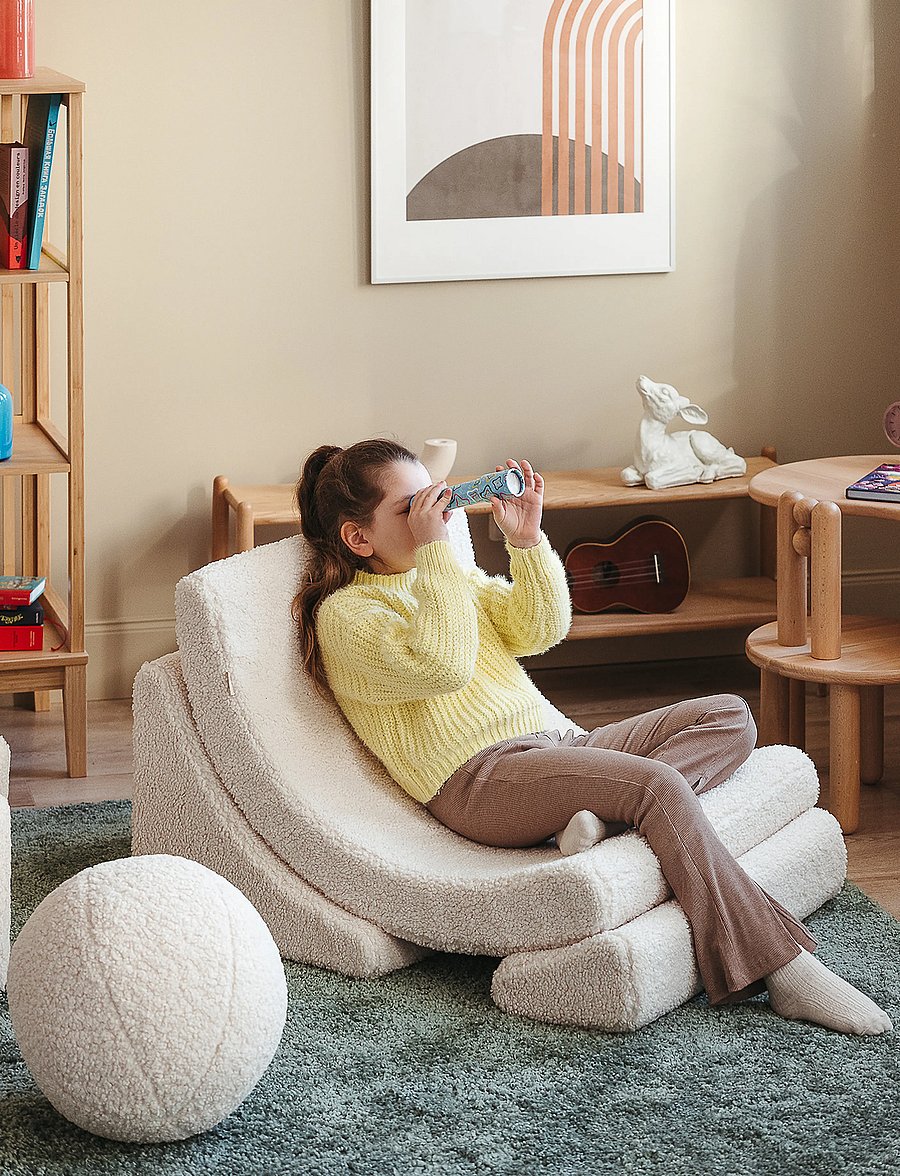 Wigiwama - Moon Chair teddy - puffer og lænestole - cream white - 5