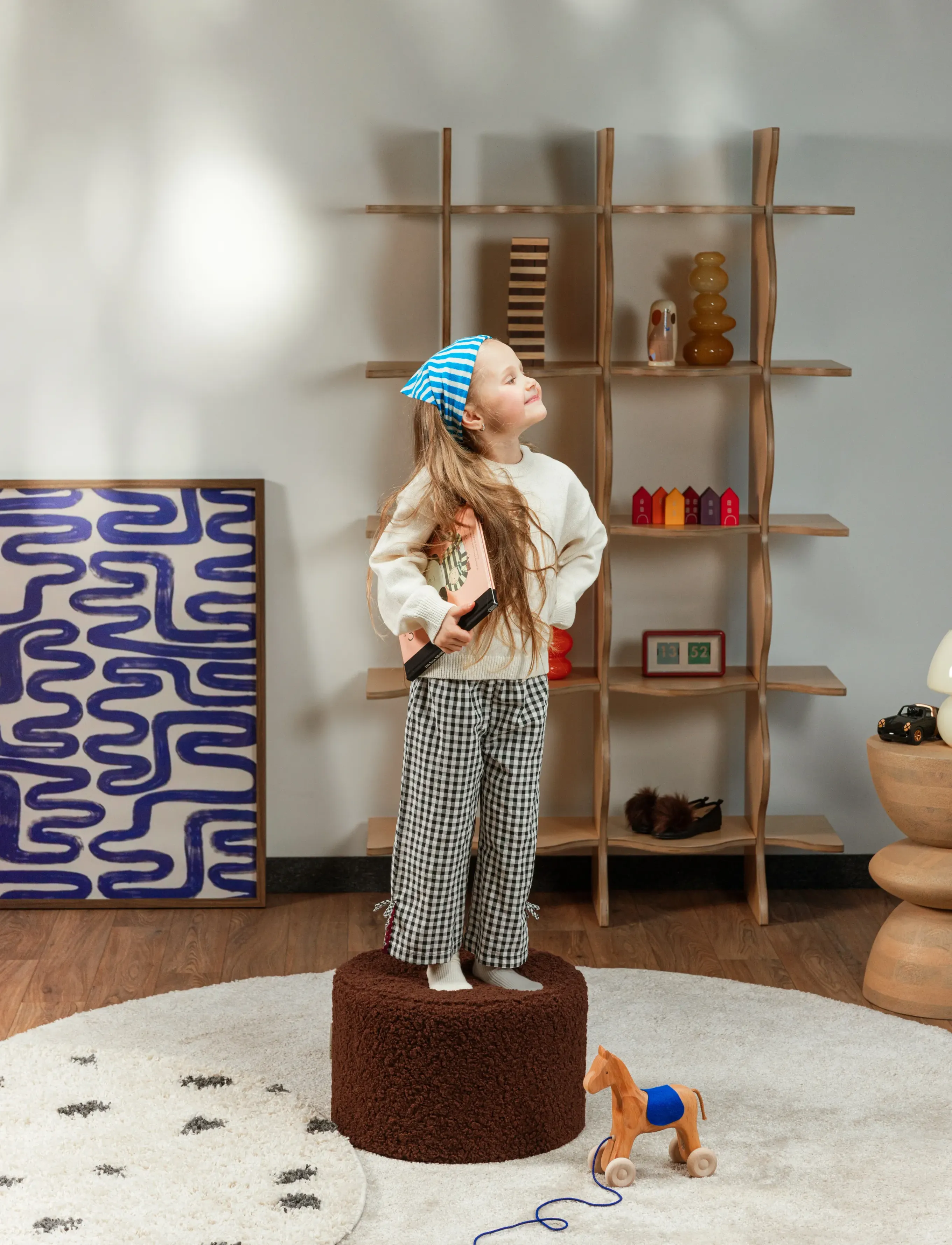 Wigiwama Pouffe Teddy, 39.5X 25 cm, Furniture, Braun - Pouffes, Kinder