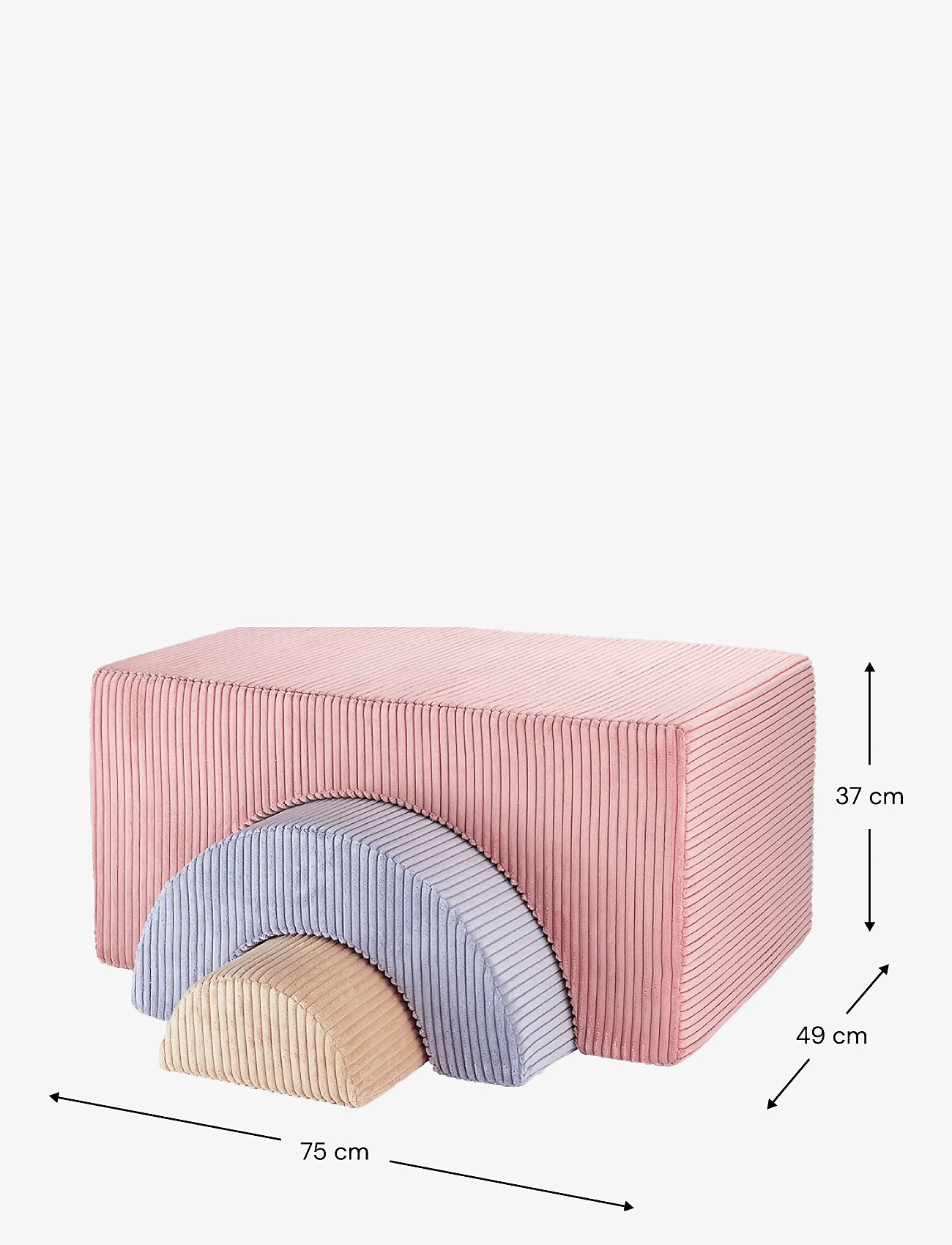 Wigiwama - Rainbow Playset corduroy - motoriske møbler - pink mousse - 2