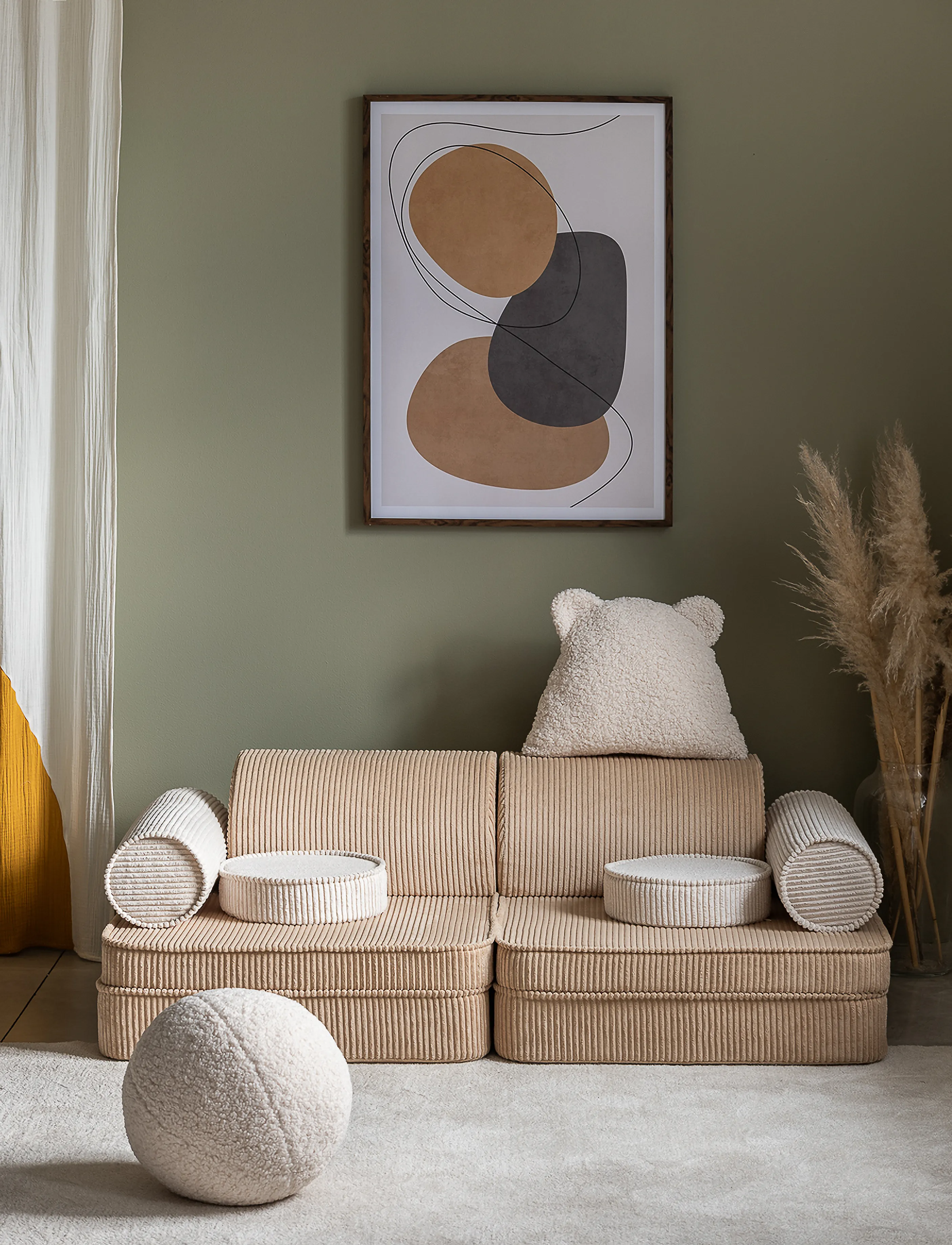 Wigiwama Settee Corduroy, 136X 78X 46 cm, Furniture, Braun - Sofas, Kinder