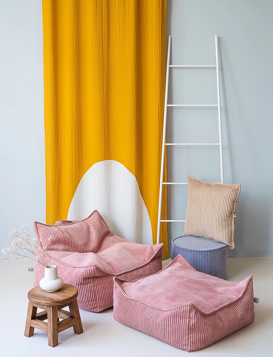 Wigiwama - Square Ottoman corduroy - poufs & lehnstühle - pink mousse - 3