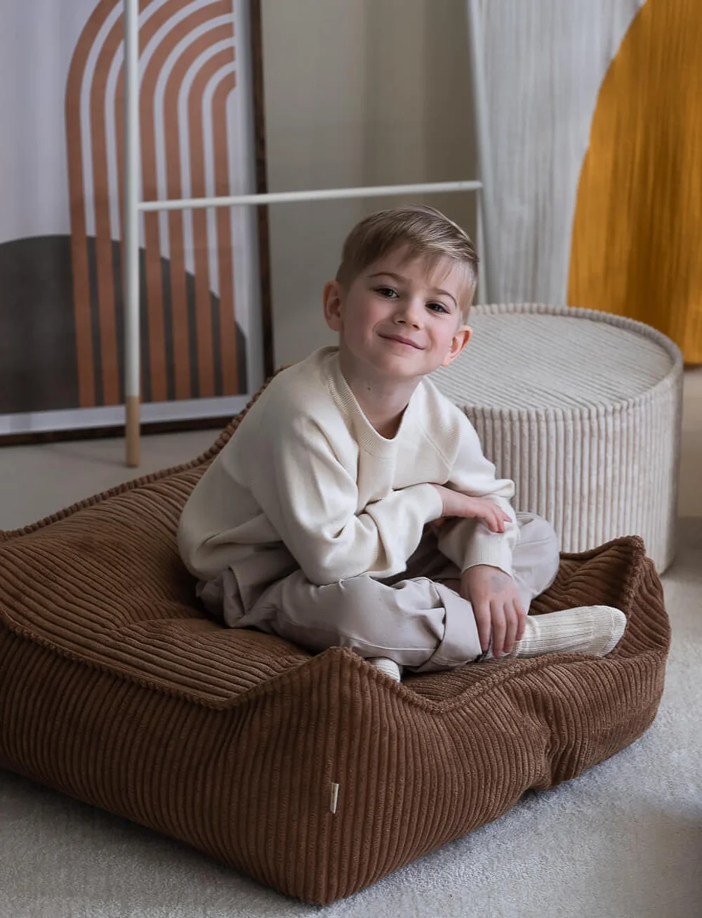 Wigiwama - Square Ottoman corduroy - poufs - toffee - 3