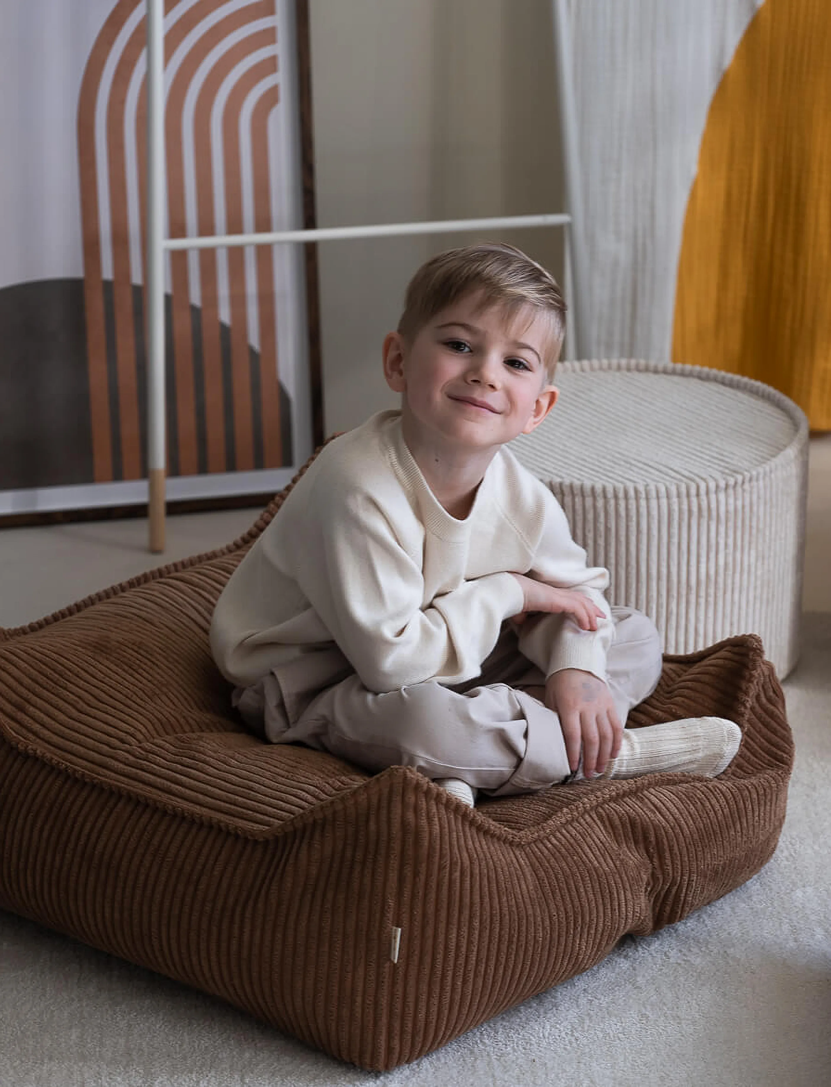 Wigiwama - Square Ottoman corduroy - poufit ja nojatuolit - toffee - 3