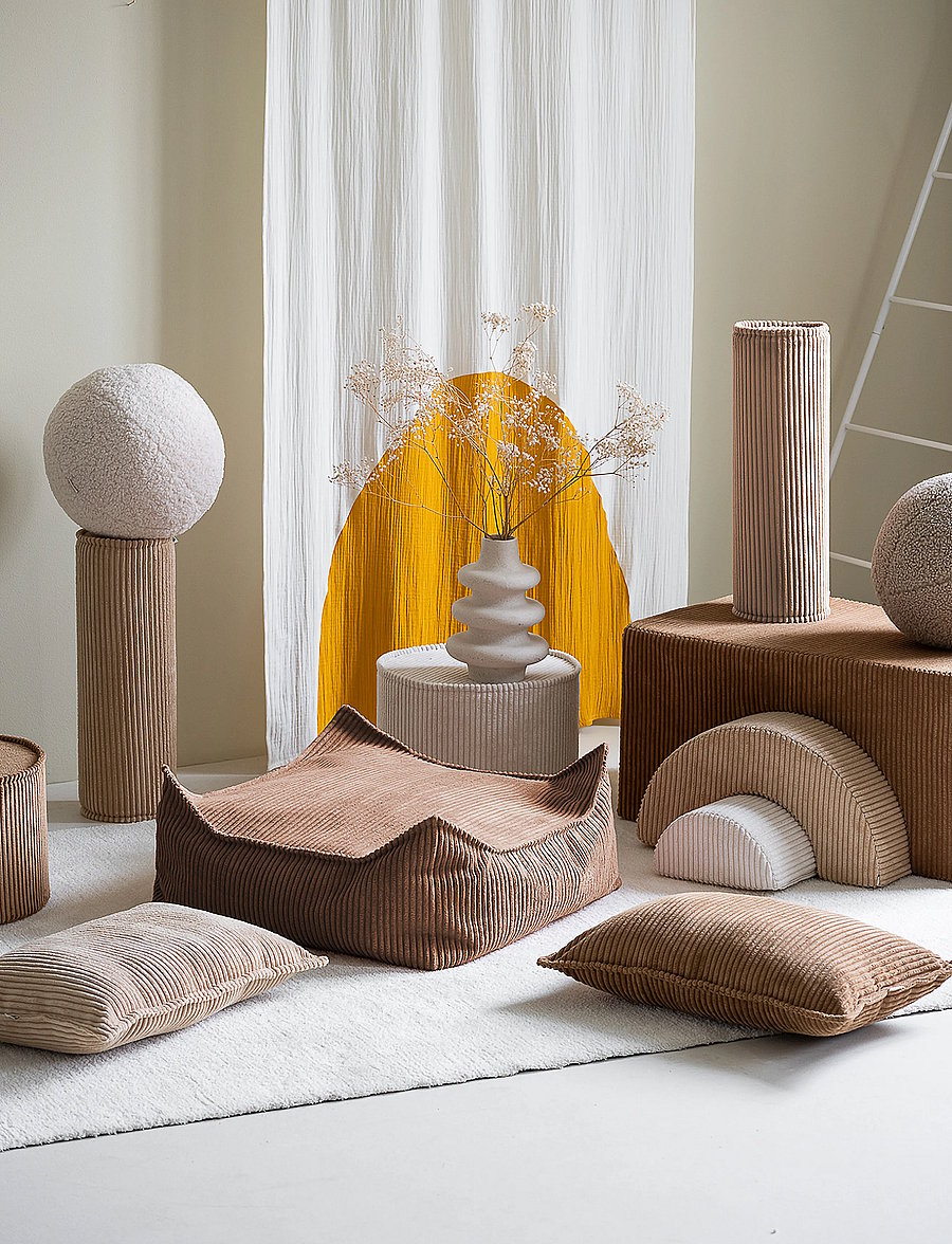 Wigiwama - Square Ottoman corduroy - poufs & lehnstühle - toffee - 4