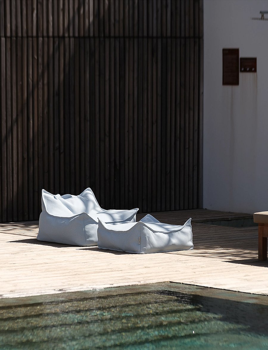 Wigiwama - Herba Outdoor Square Ottoman - välimööbel - azure - 3