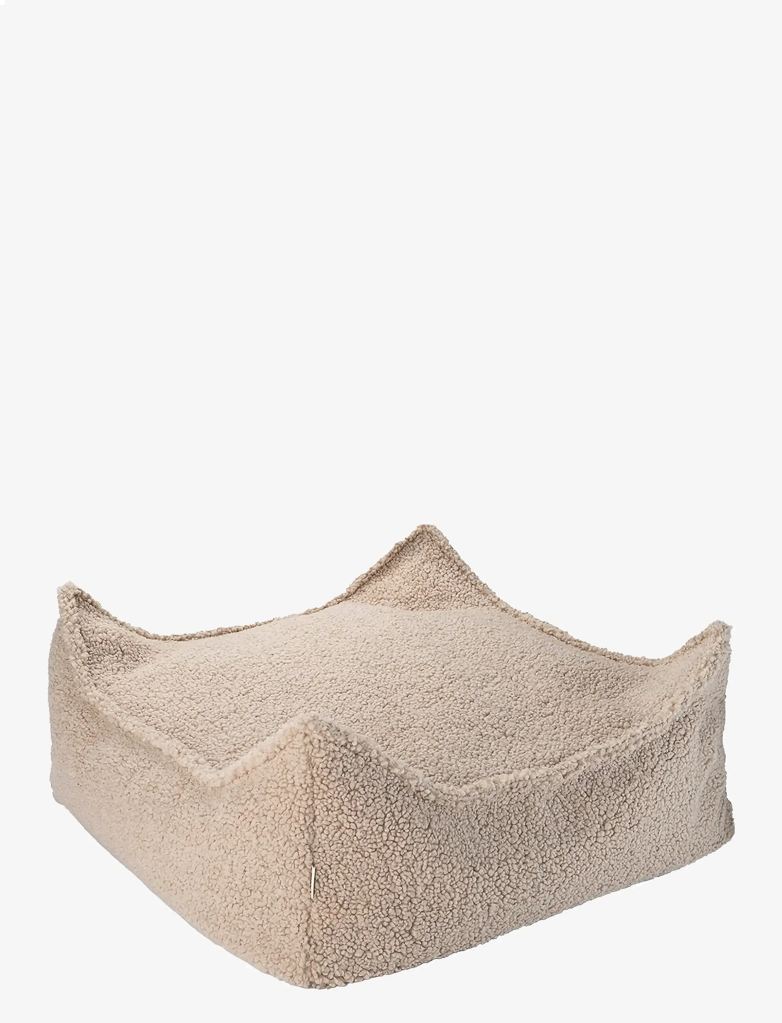 Wigiwama Square Ottoman Teddy, Puffer, Beige, Str: 60X 60X 20CM