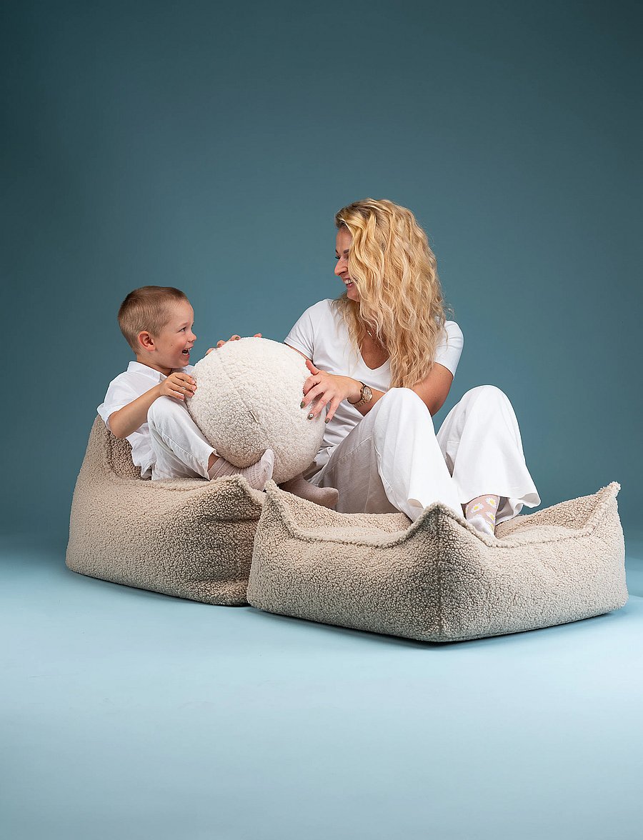 Wigiwama - Square Ottoman teddy - poufs & lehnstühle - biscuit - 3