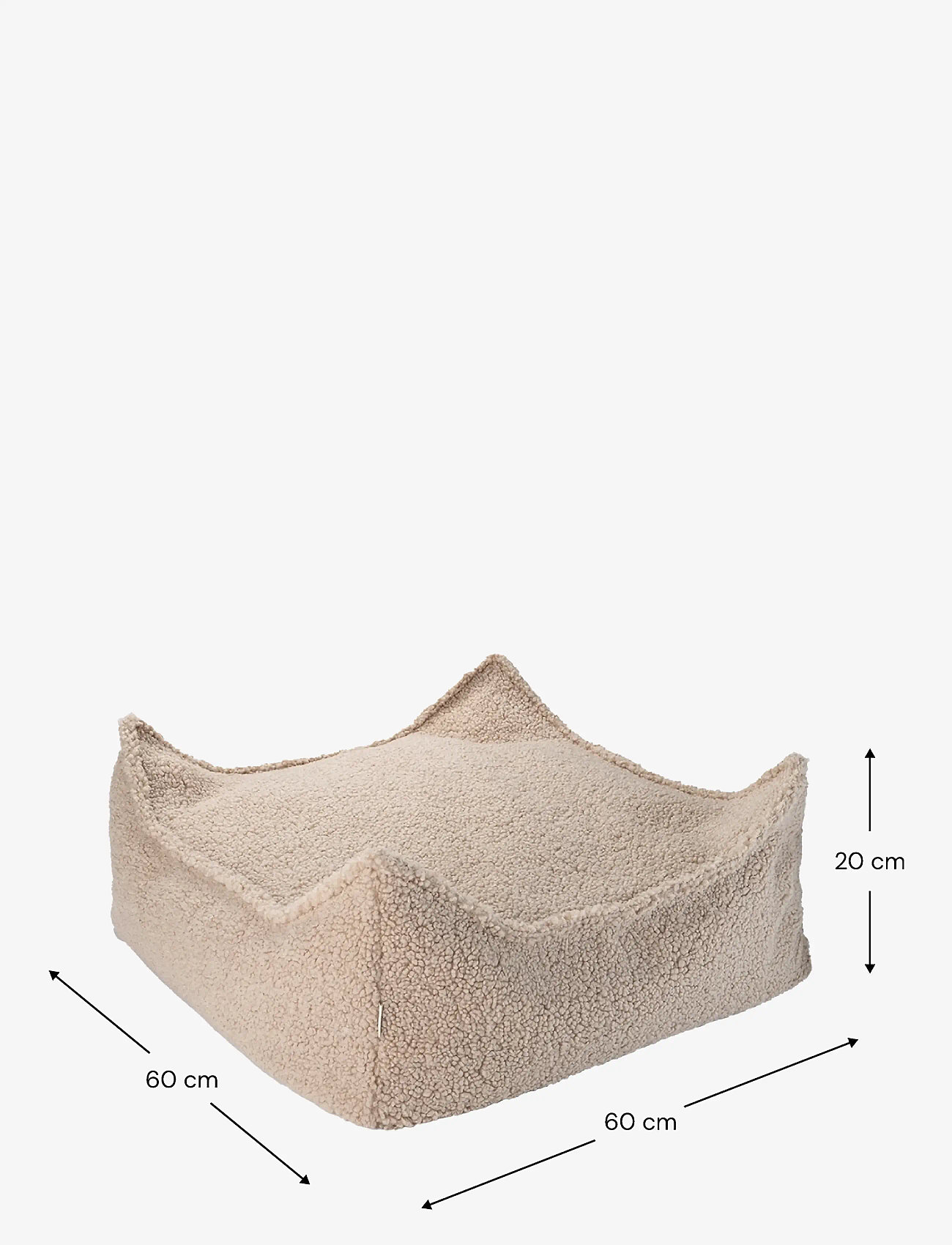 Wigiwama - Square Ottoman teddy - poefs - biscuit - 2