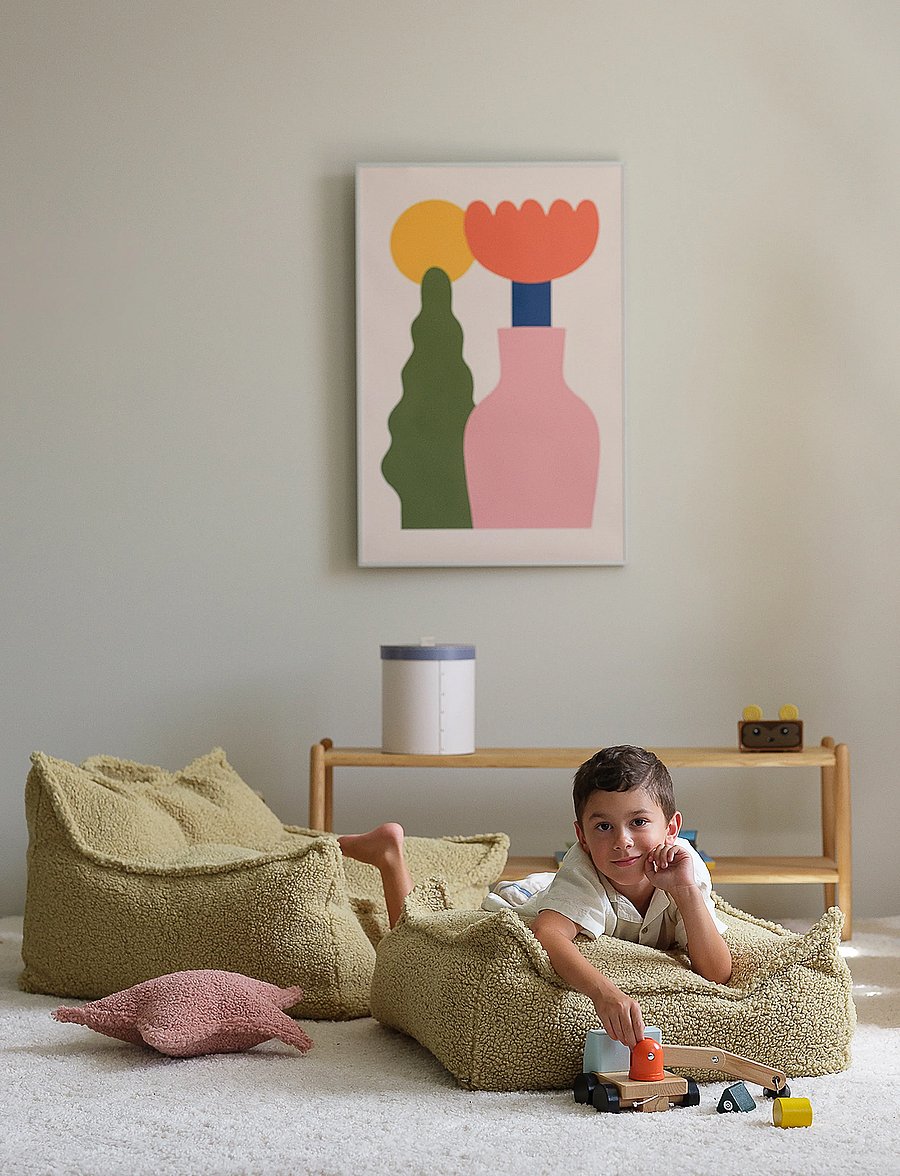 Wigiwama - Square Ottoman teddy - poufs & lehnstühle - matcha - 3