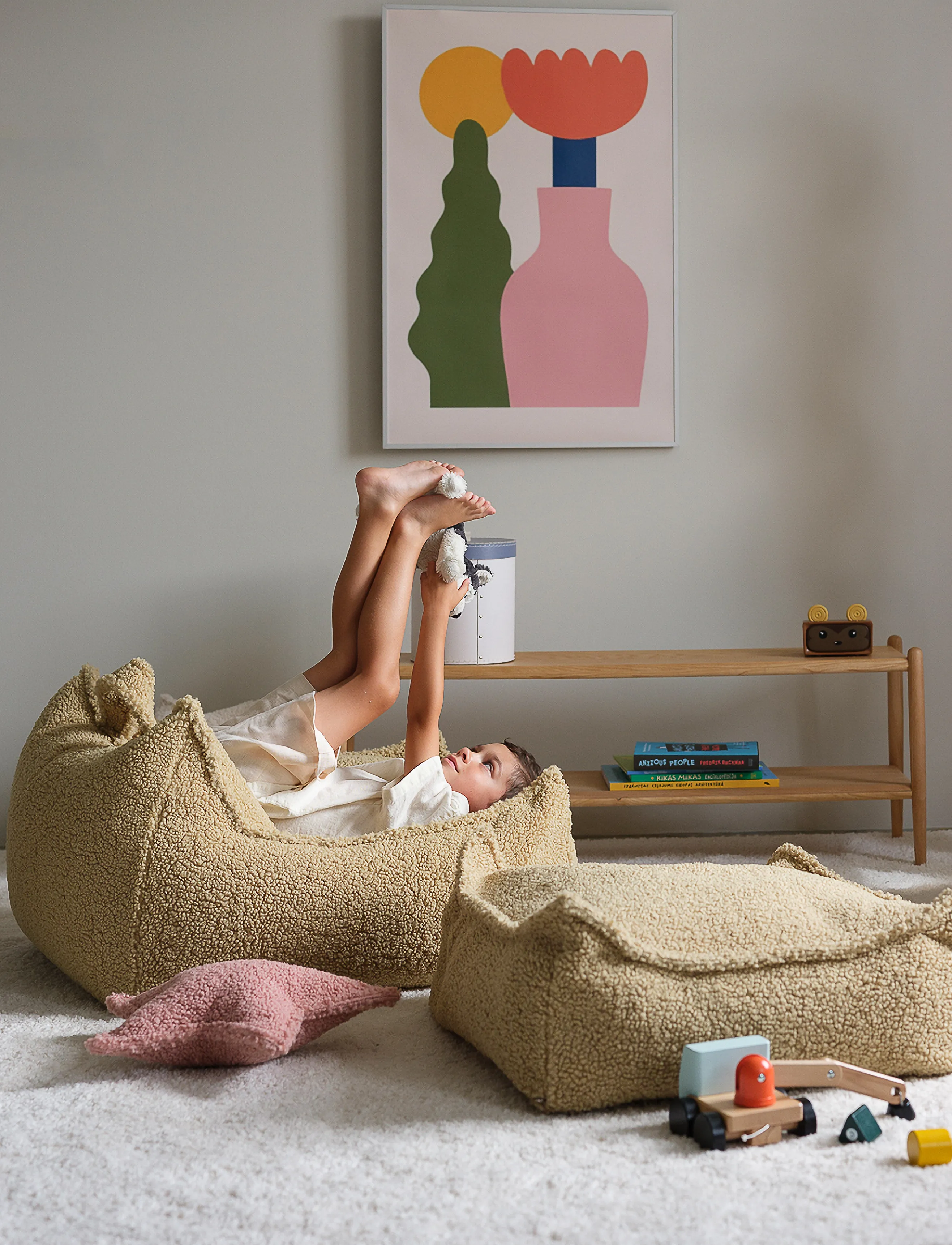 Wigiwama - Square Ottoman teddy - poufs & lehnstühle - matcha - 5