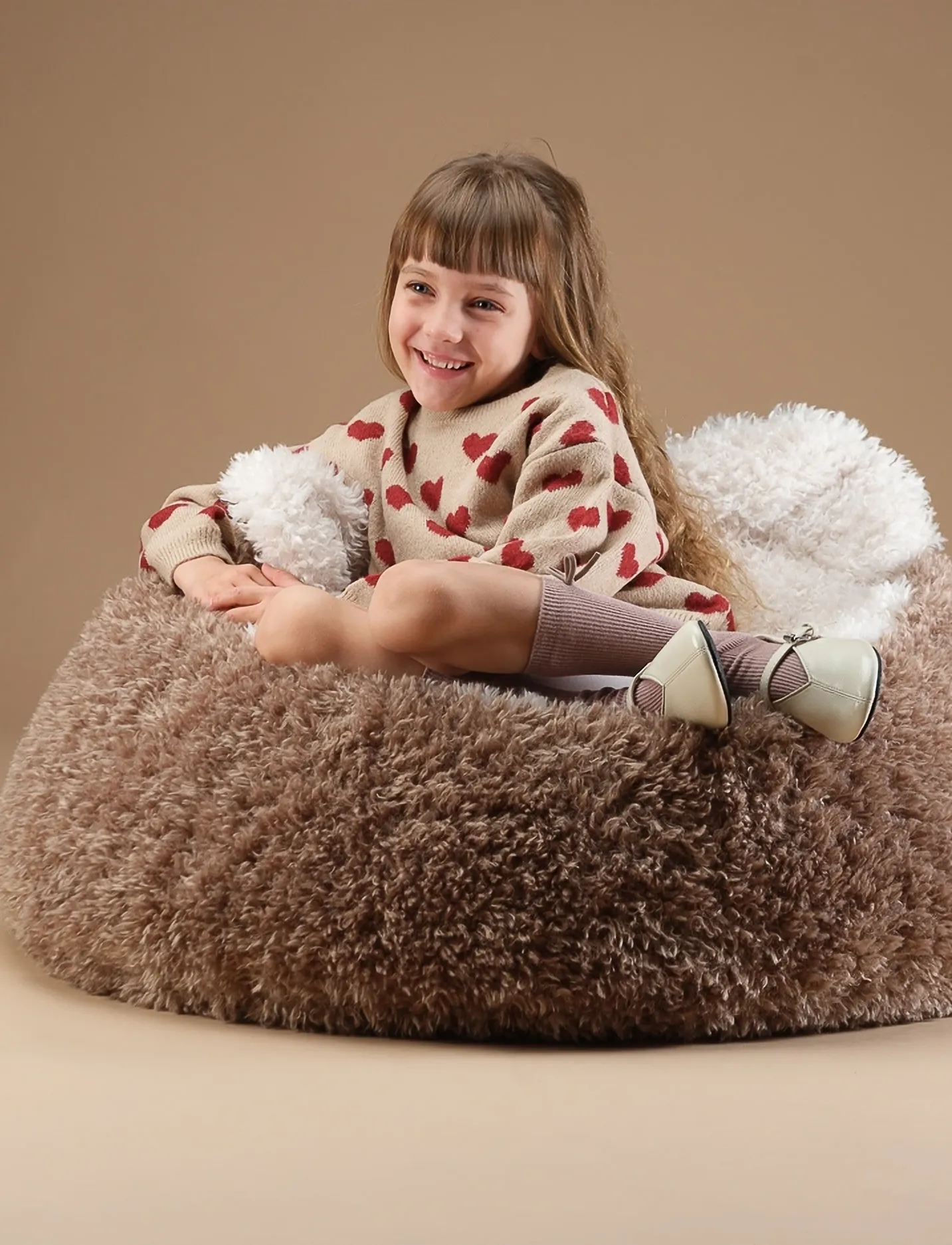 Wigiwama Beanbag Yeti, 90X90X42 cm, Furniture, Braun - Chairs & Stools, Kinder