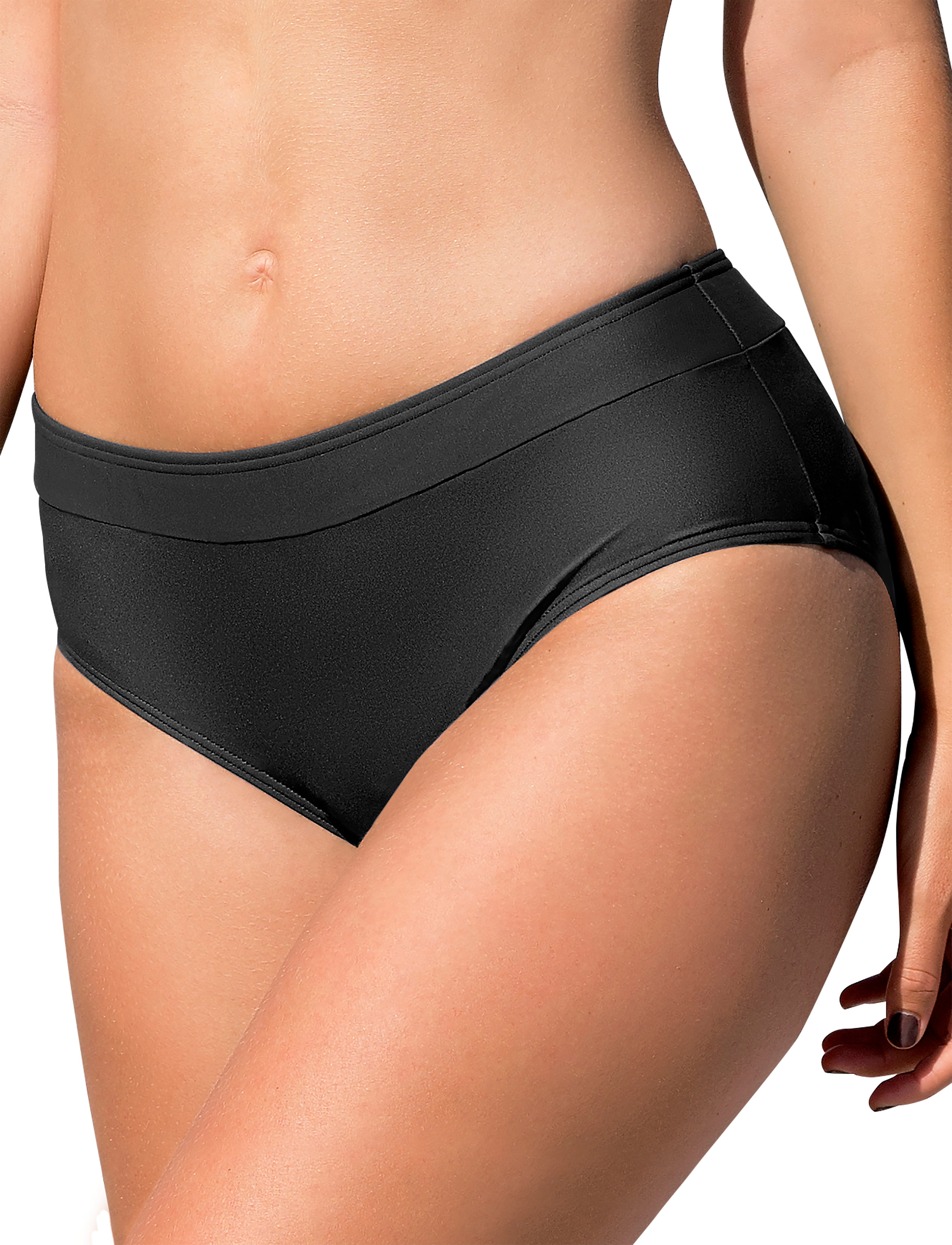 Wiki Swim Hipster, 46, Bikini Unterteile, Schwarz - High Waist Bikinis, Frauen