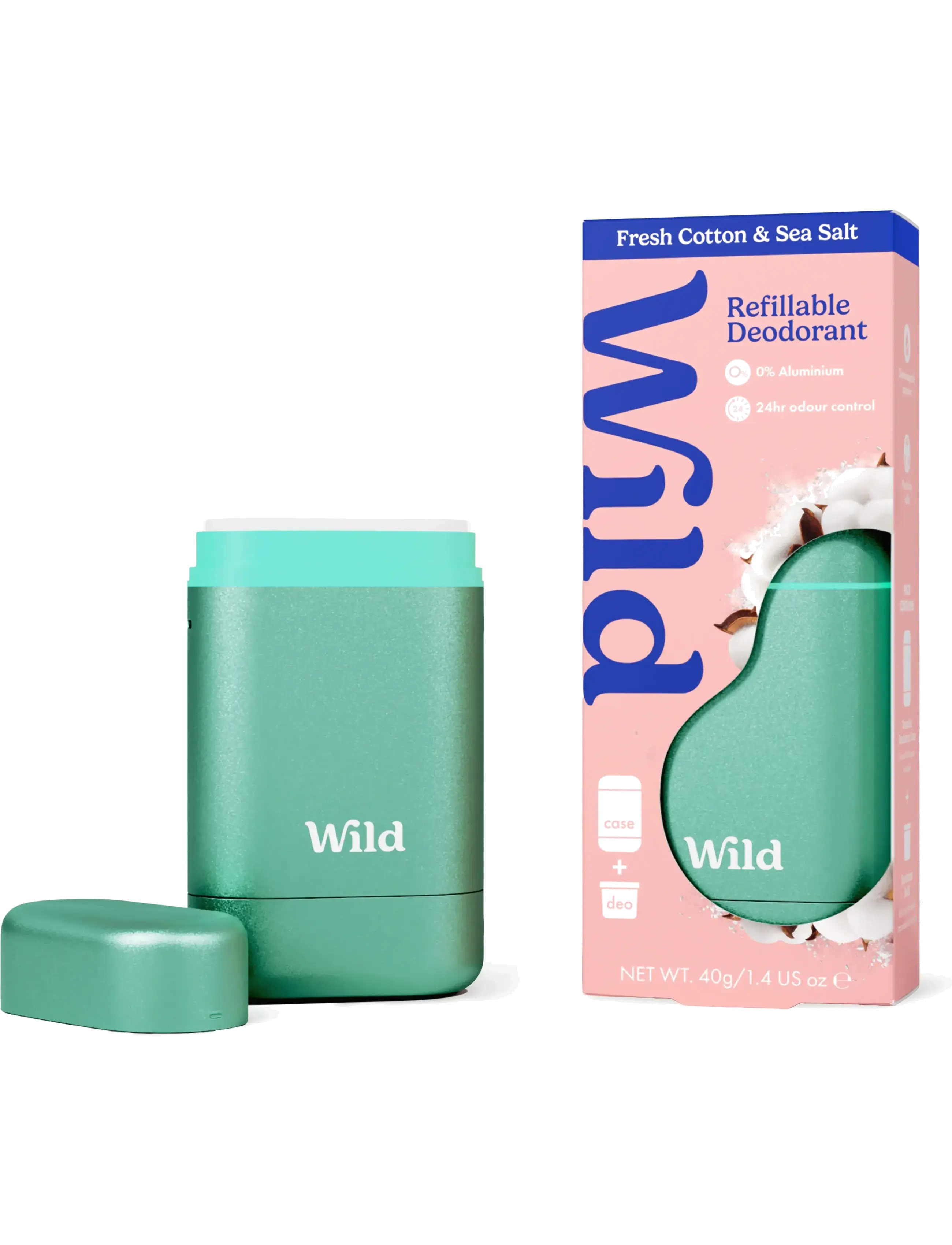 Wild - Wild deo stick aqua case fresh cotton sea salt - stautar og krem - clear - 2