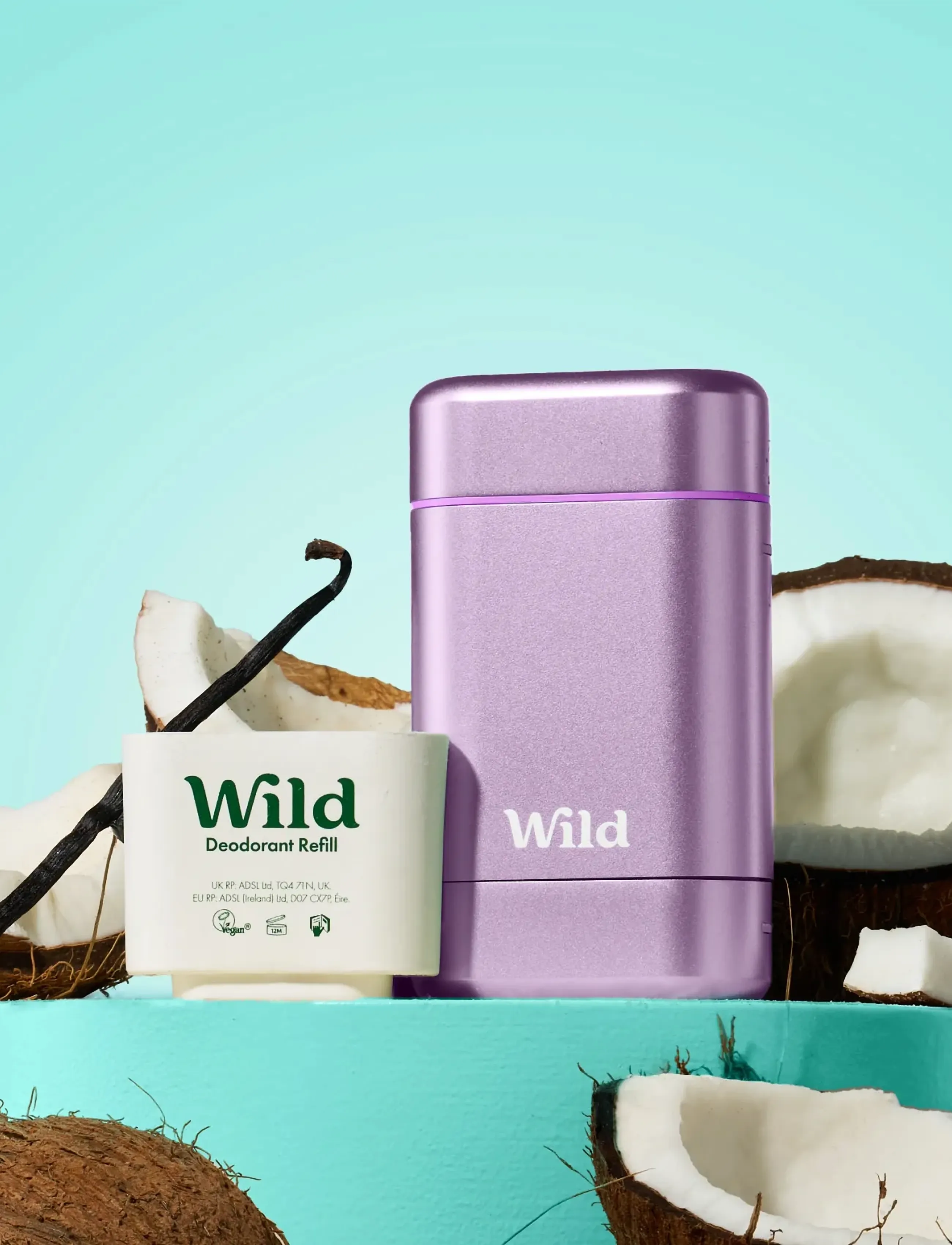 Wild Wild Deo Stick Purple Case Coconut Vanilla, 40 GR, Nude, Creams & Wipes, Creams & Wipes, Dame
