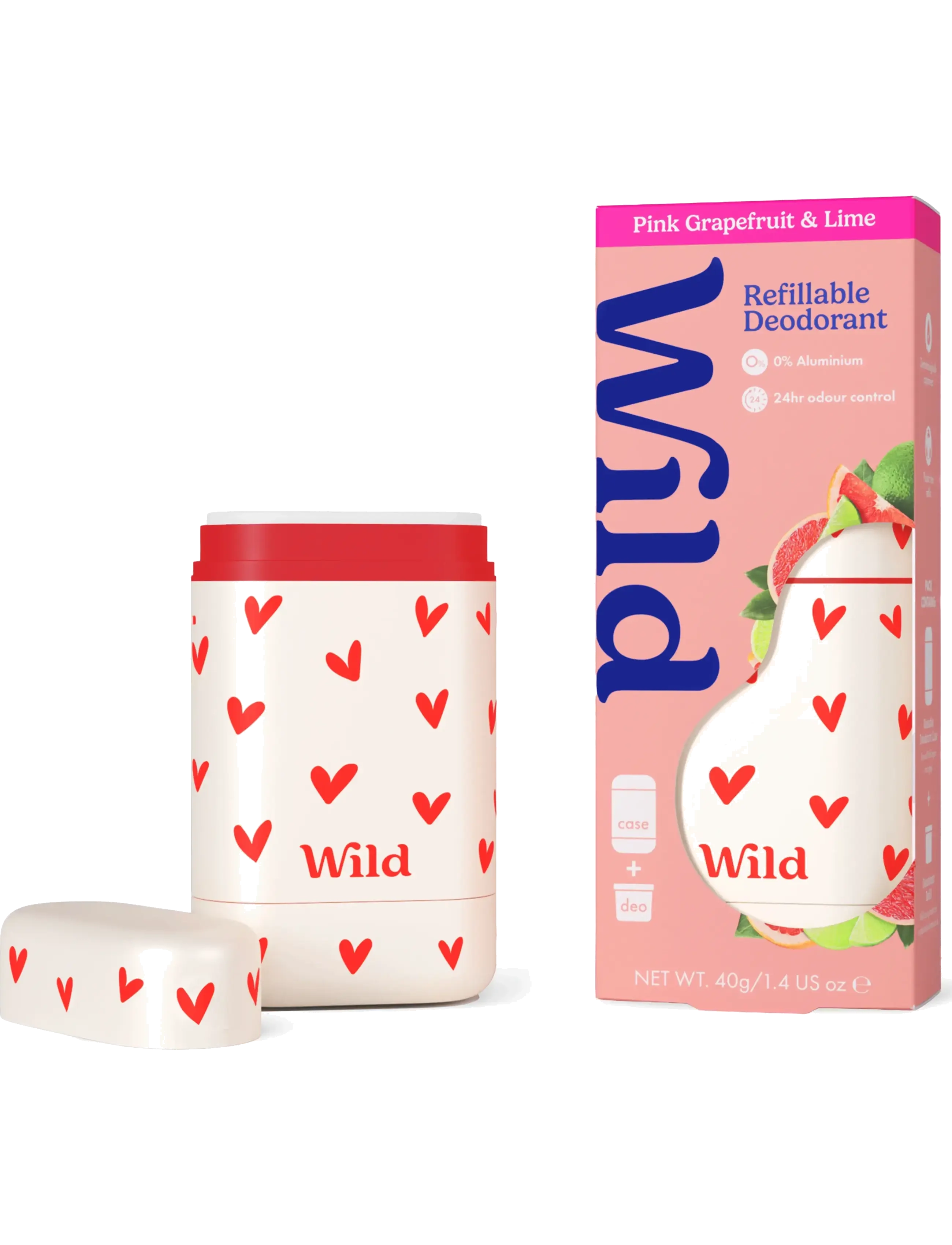 Wild - Wild deo stick heart case pink grapefruit lime - deostifter & cremer - clear - 2