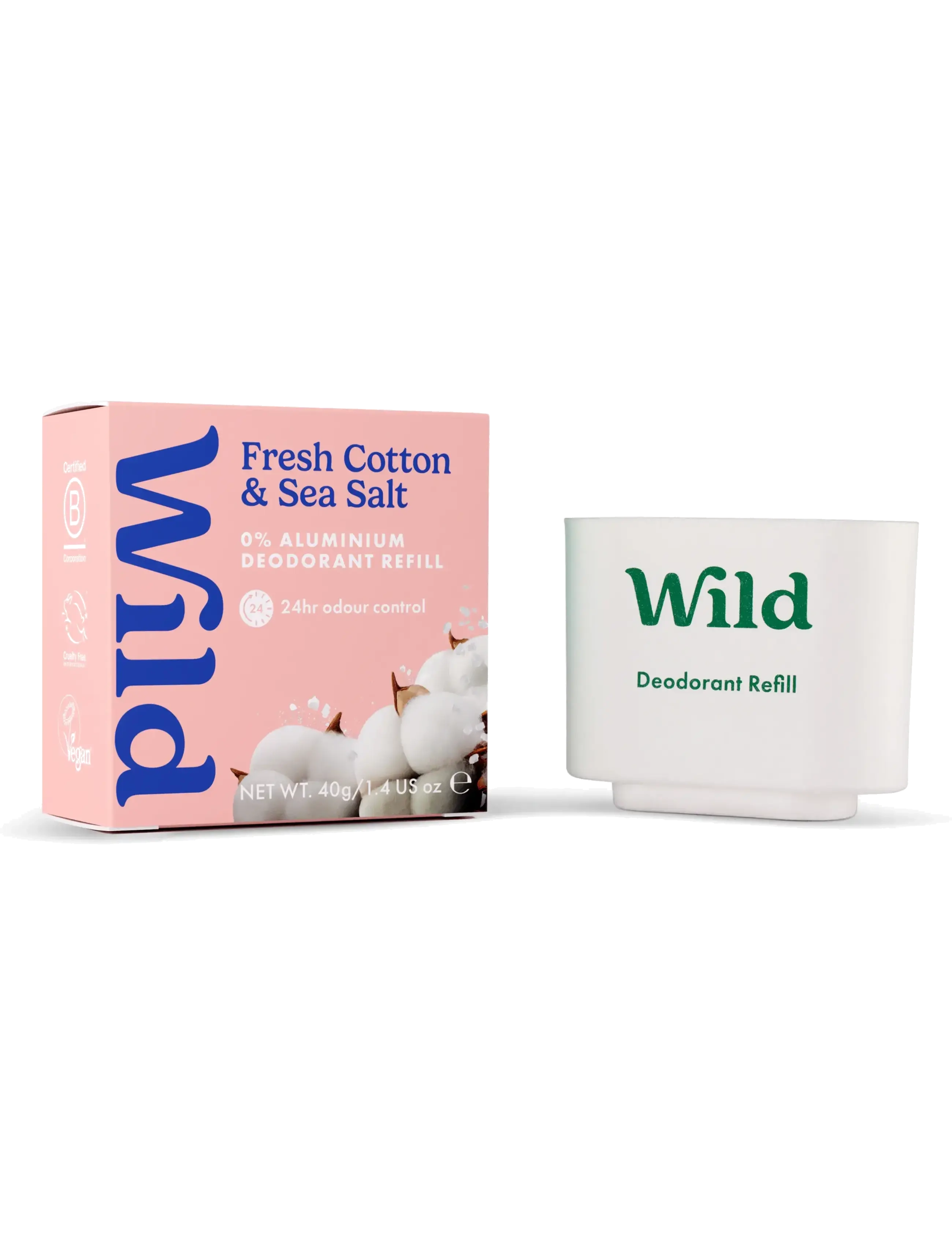 Wild - Wild deo stick refill fresh cotton sea salt - hudvård - clear - 2