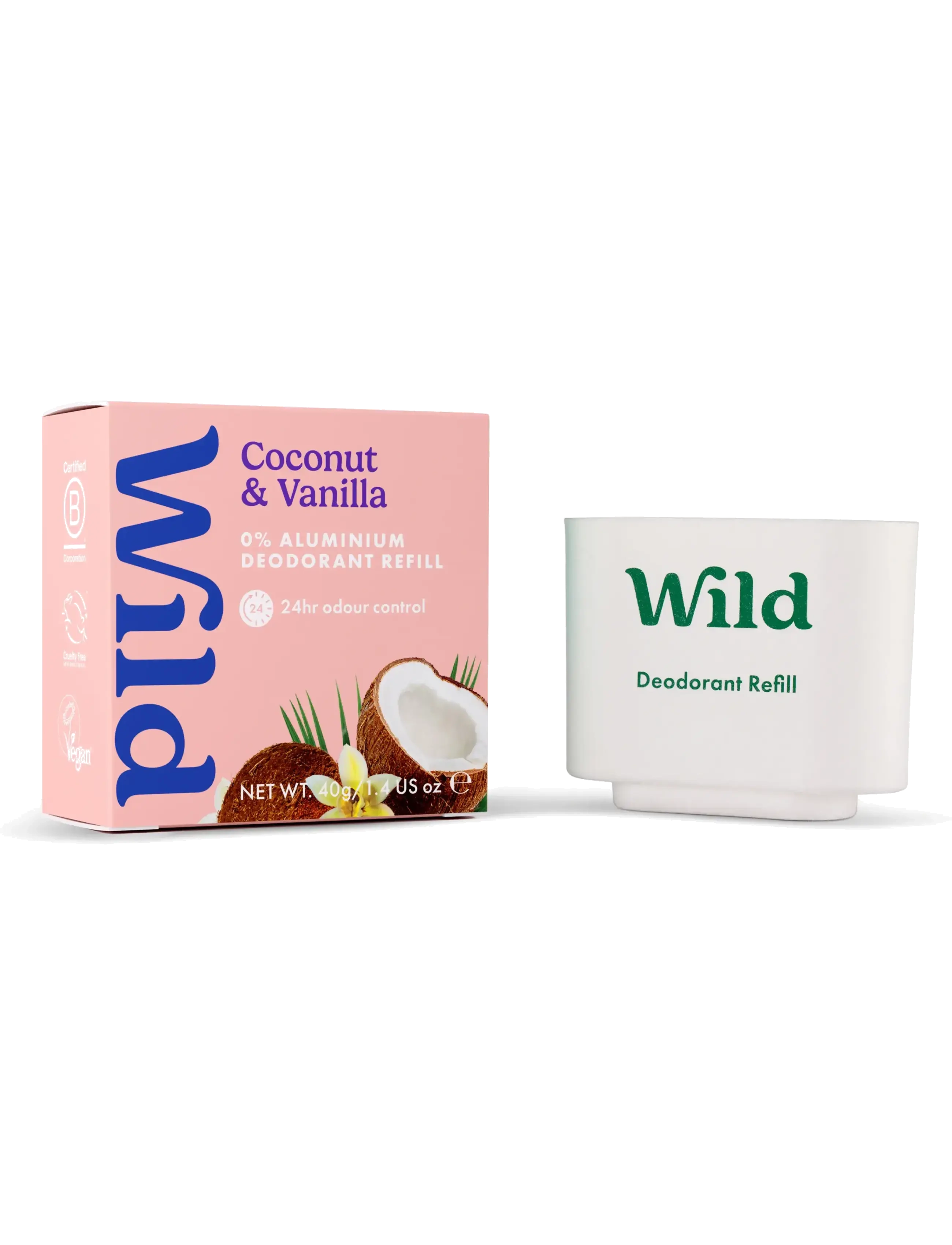Wild - Wild deo stick refill coconut vanilla - hudpleje - clear - 2
