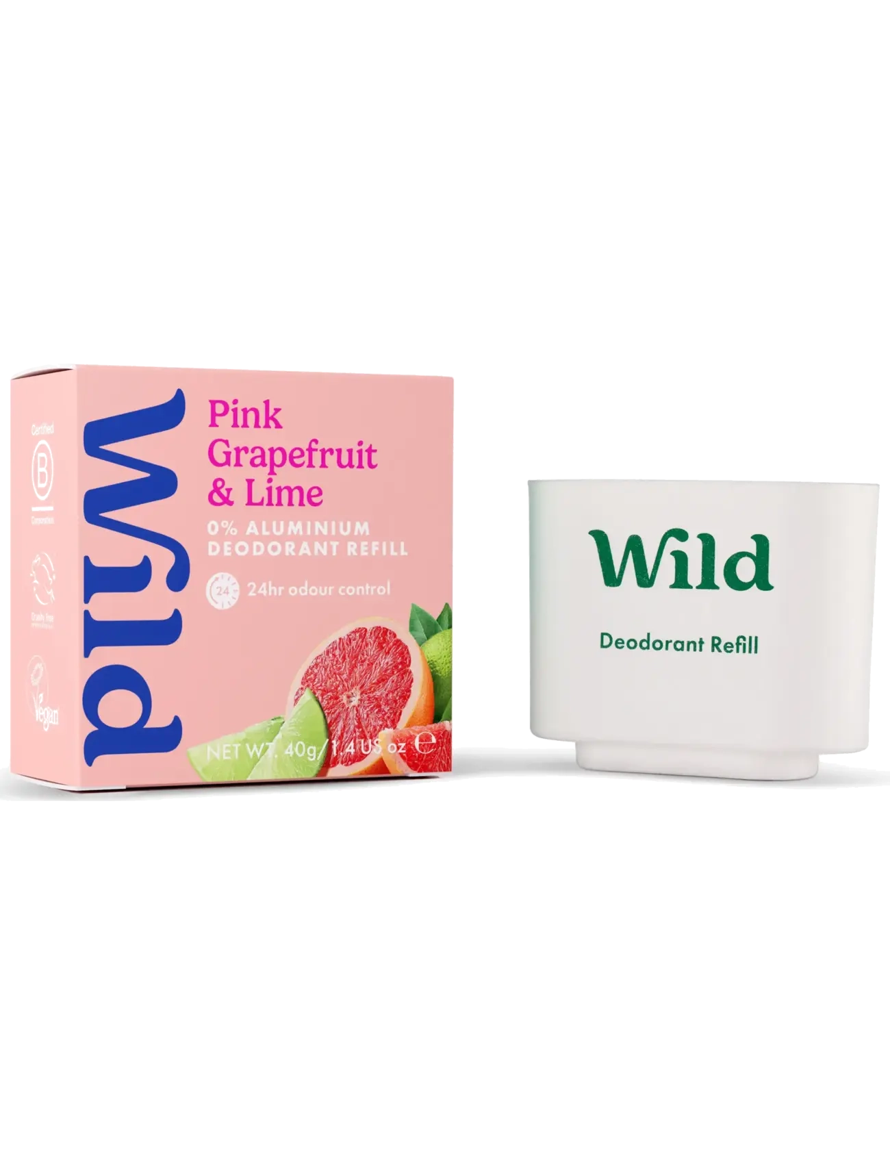 Wild - Wild deo stick refill pink grapefruit lime - hudpleje - clear - 2