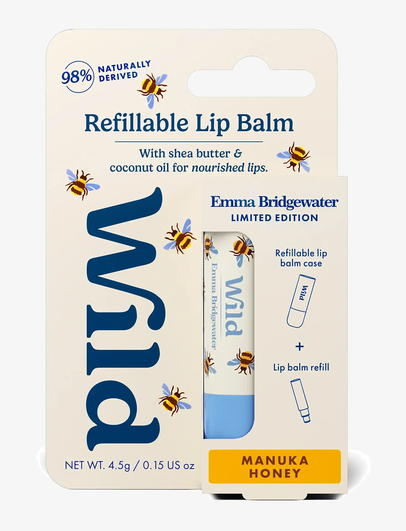 Wild - Wild lip balm bee case manuka honey - læbepomade - white - 1