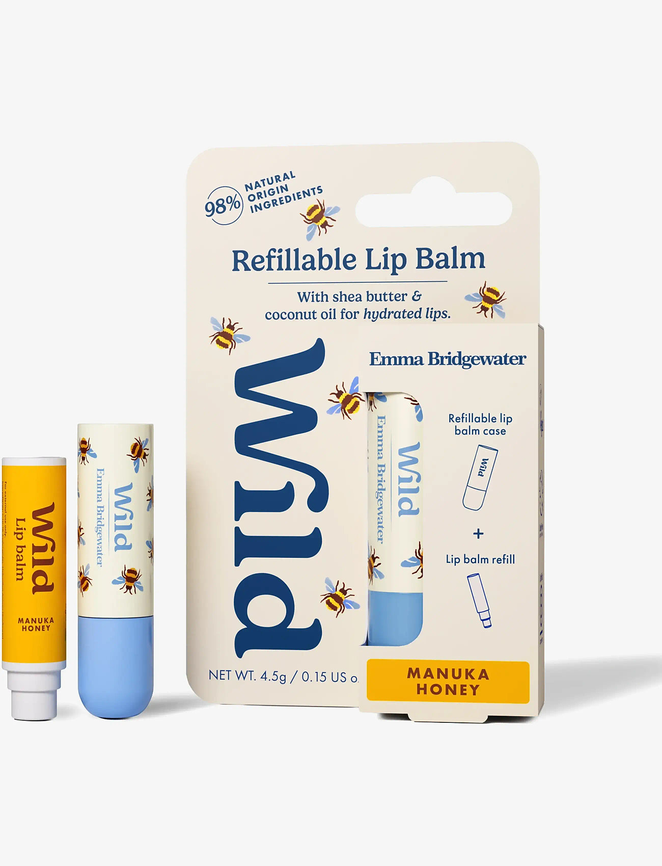 Wild - Wild lip balm bee case manuka honey - læbepomade - white - 3