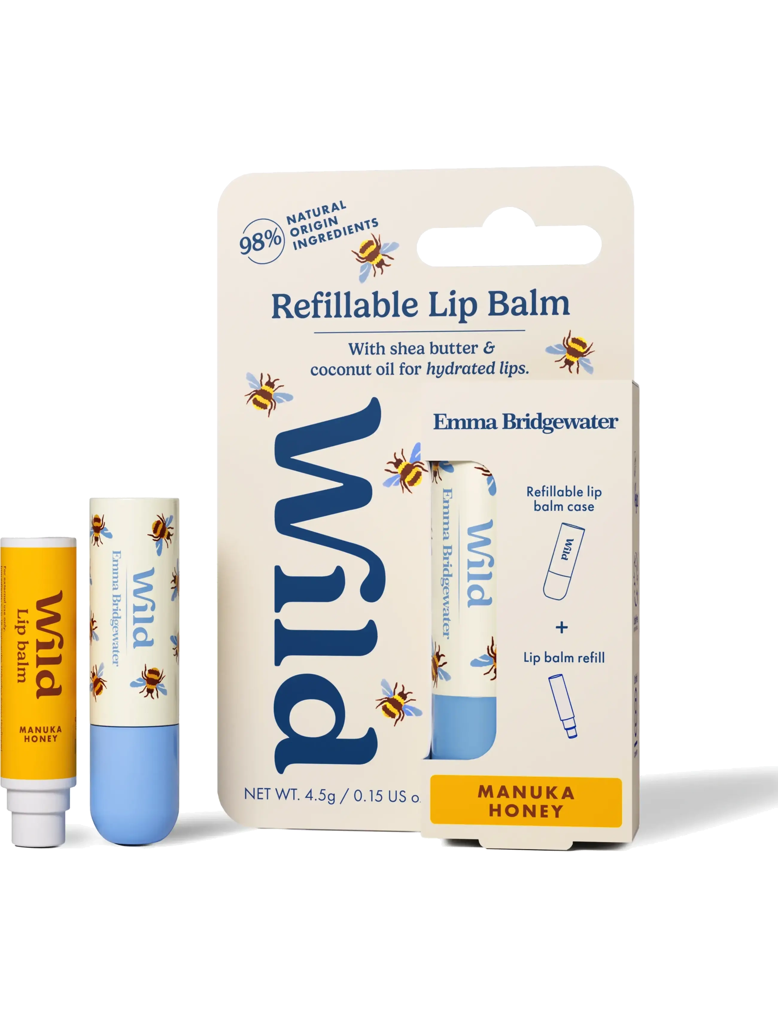 Wild - Wild lip balm bee case manuka honey - læbepomade - white - 3