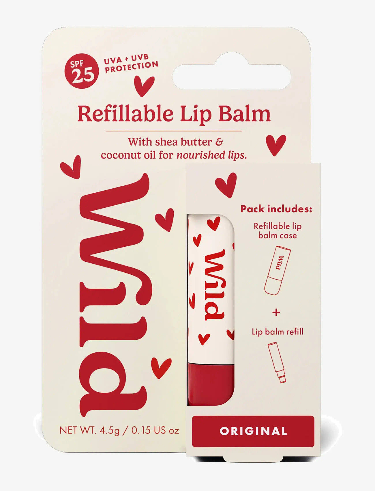 Wild - Wild lip balm heart case orginal spf - läppbalsam - white - 1