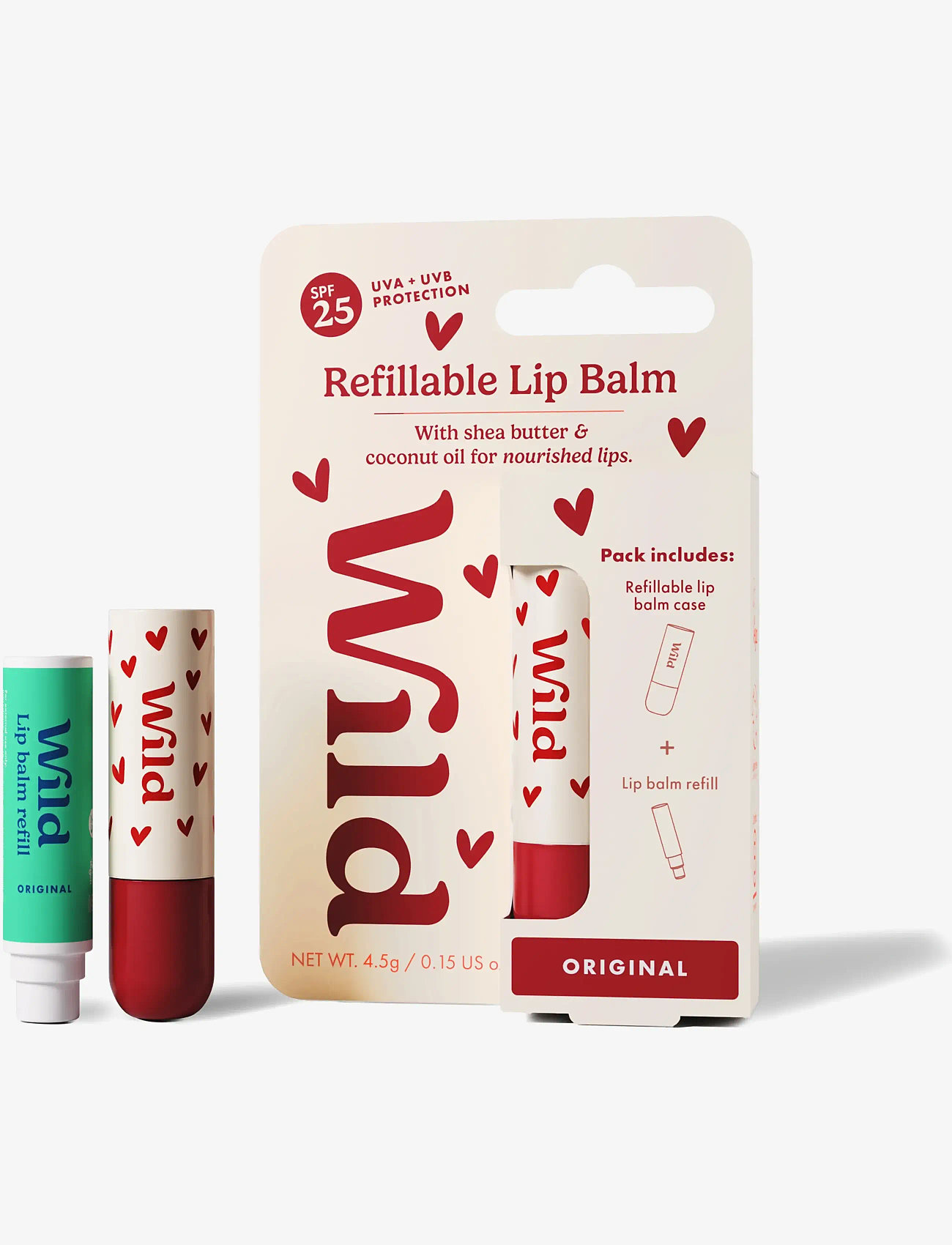 Wild - Wild lip balm heart case orginal spf - läppbalsam - white - 3