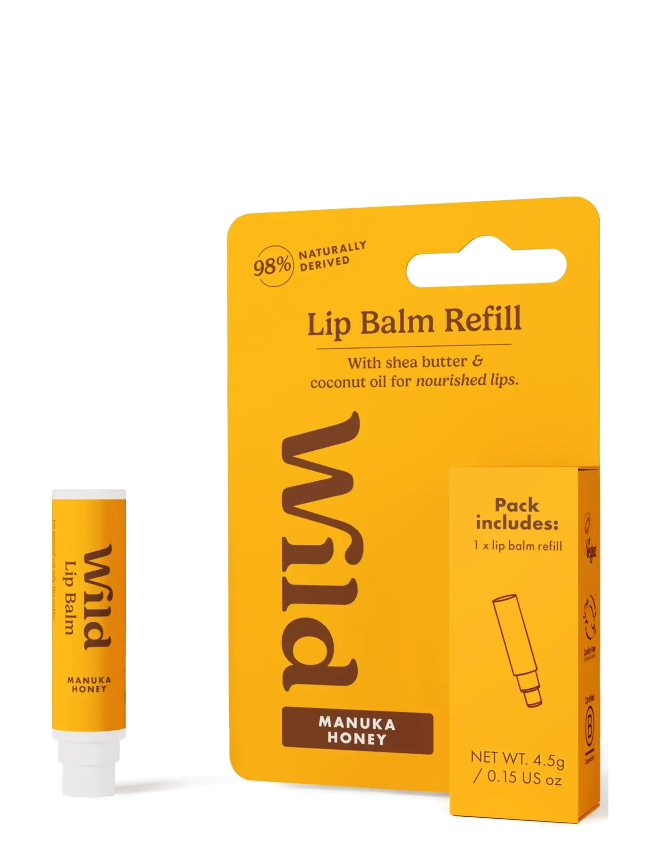 Wild - Wild lip balm refill manuka honey - læbepomade - honey - 1