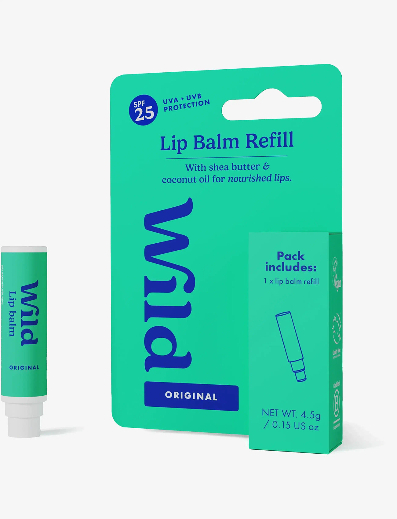 Wild - Wild lip balm refill orginal spf - læbepomade - white - 1