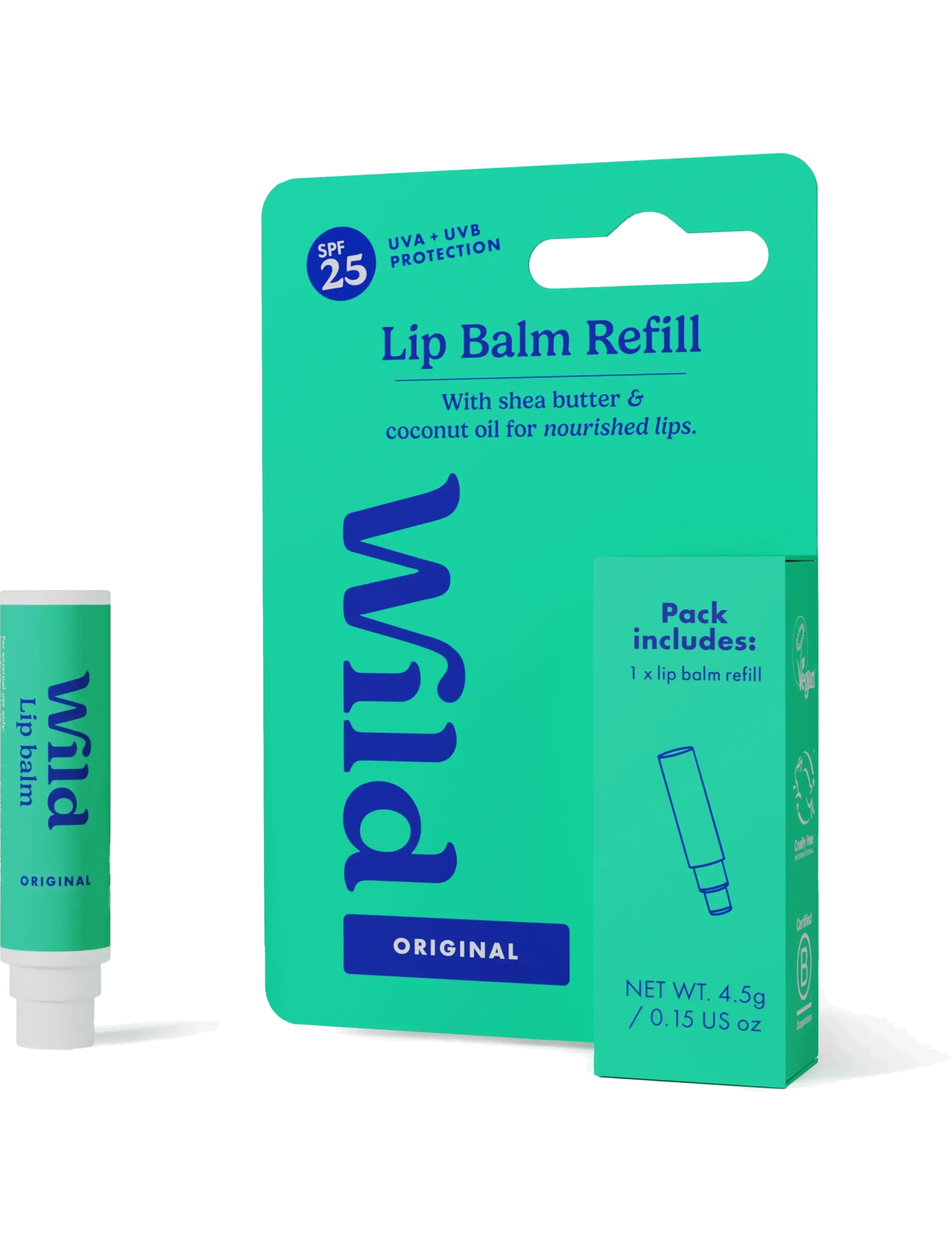 Wild - Wild lip balm refill orginal spf - læbepomade - white - 1