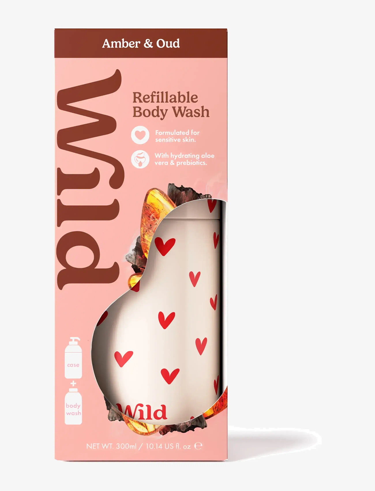Wild - Wild body wash heart case amber oud - shower gel & bruseolier - white - 1