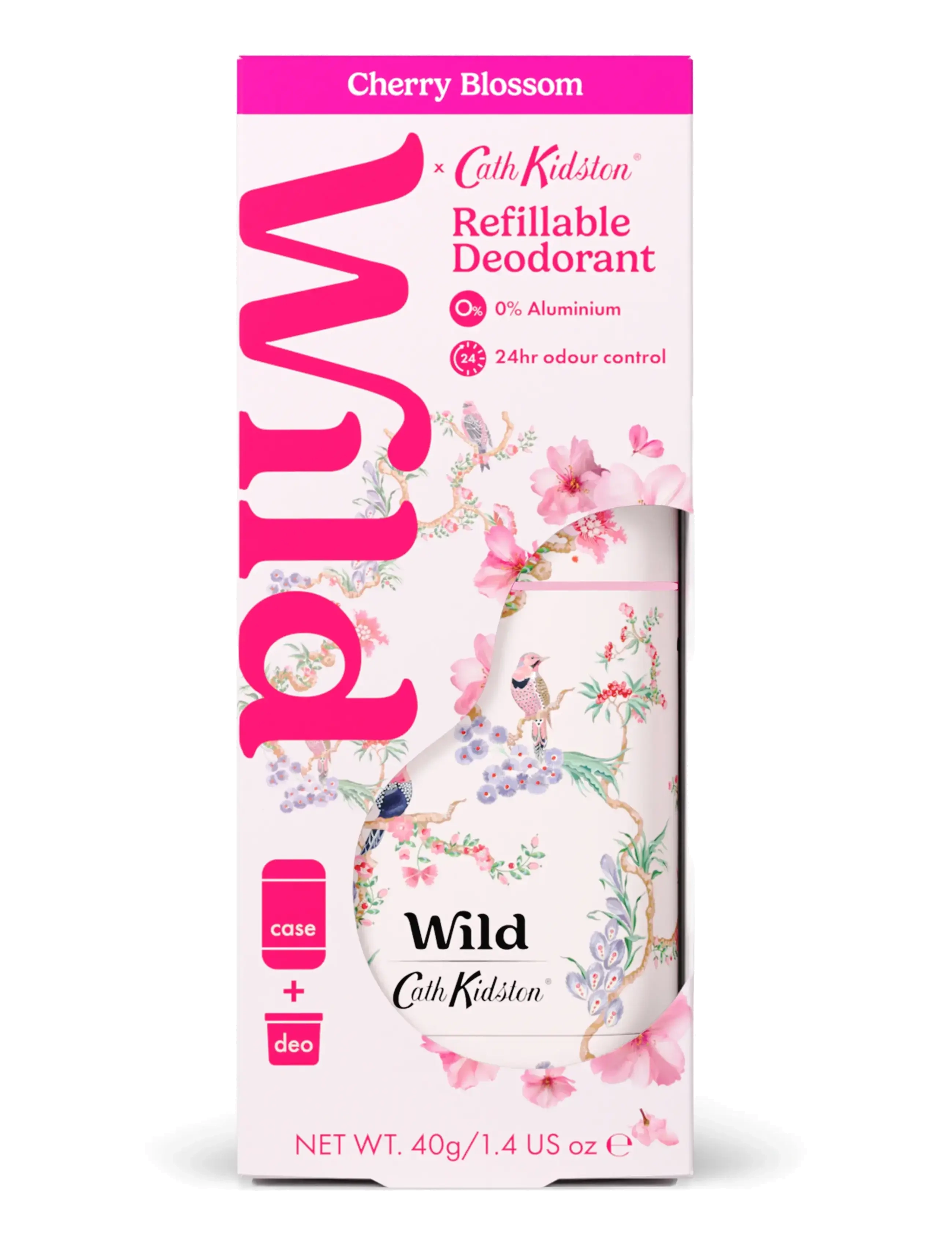 Wild Deo Stick Birds Berries Case Cherry Blossom, Sticks, Cremes & Wipes, Nude, Str: 40 GR