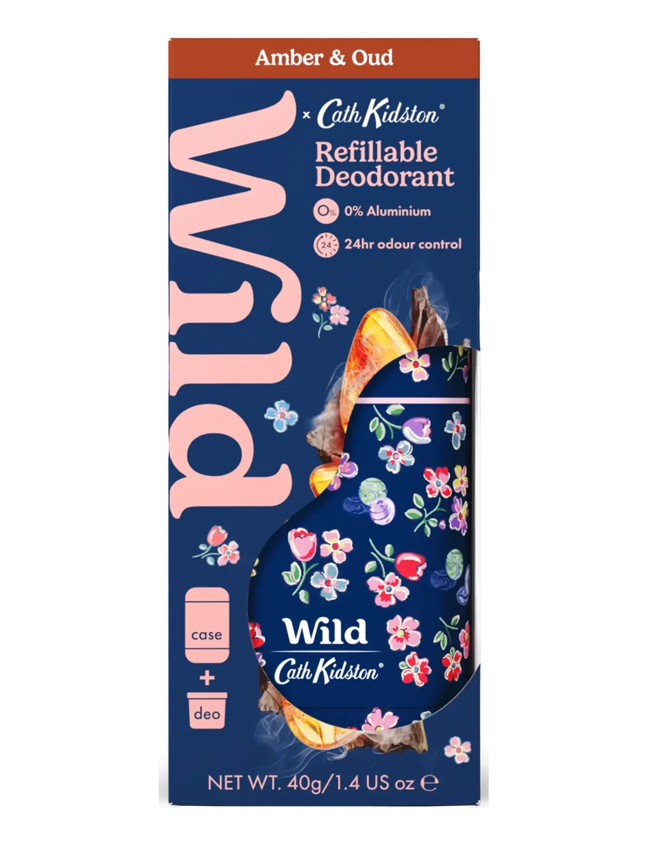 Wild Deo Stick Marble Ditsy Case Amber Oud, Sticks, Cremes & Wipes, Nude, Str: 40 GR
