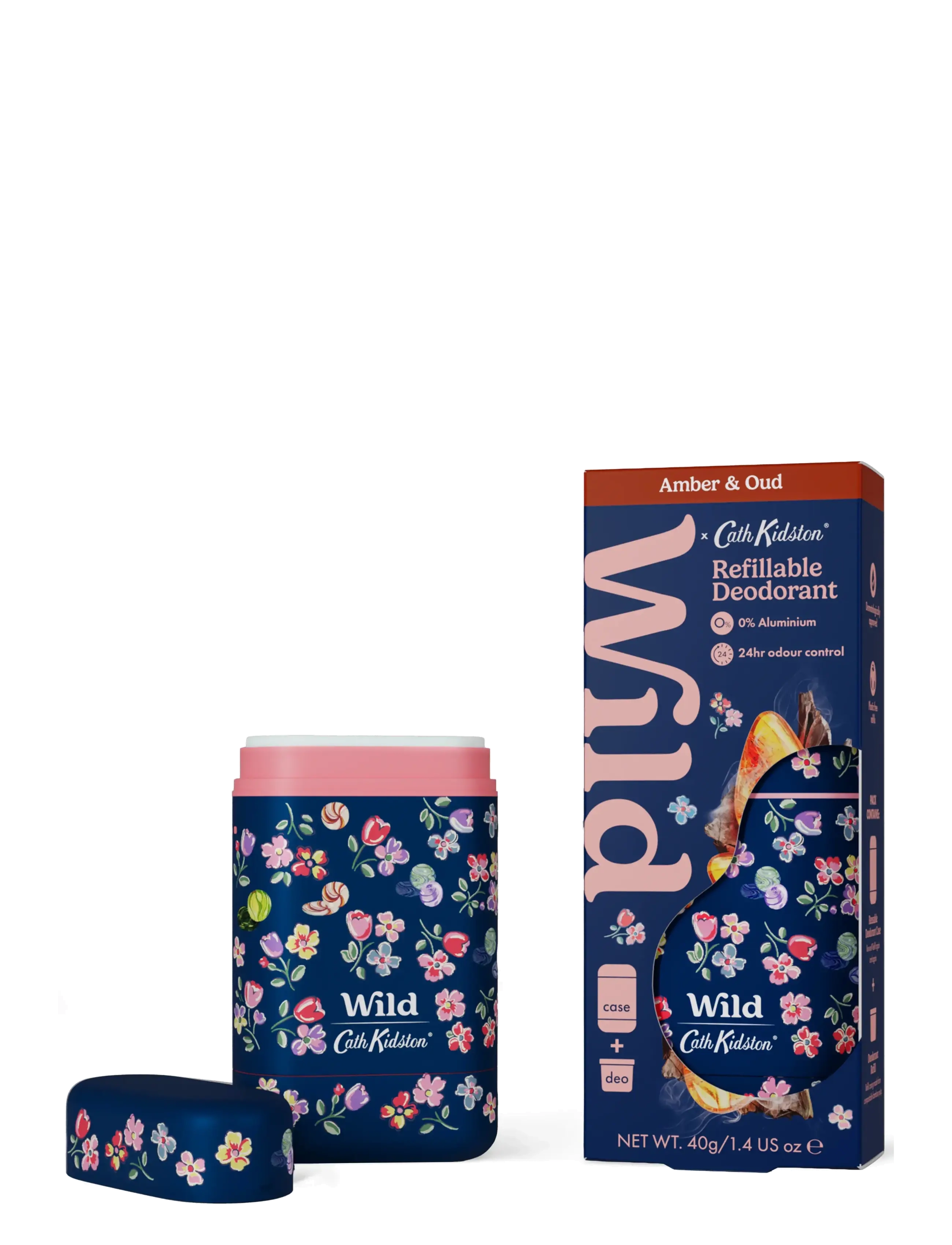 Wild - Wild deo stick marble ditsy case amber oud - deostift & krämer - clear - 2