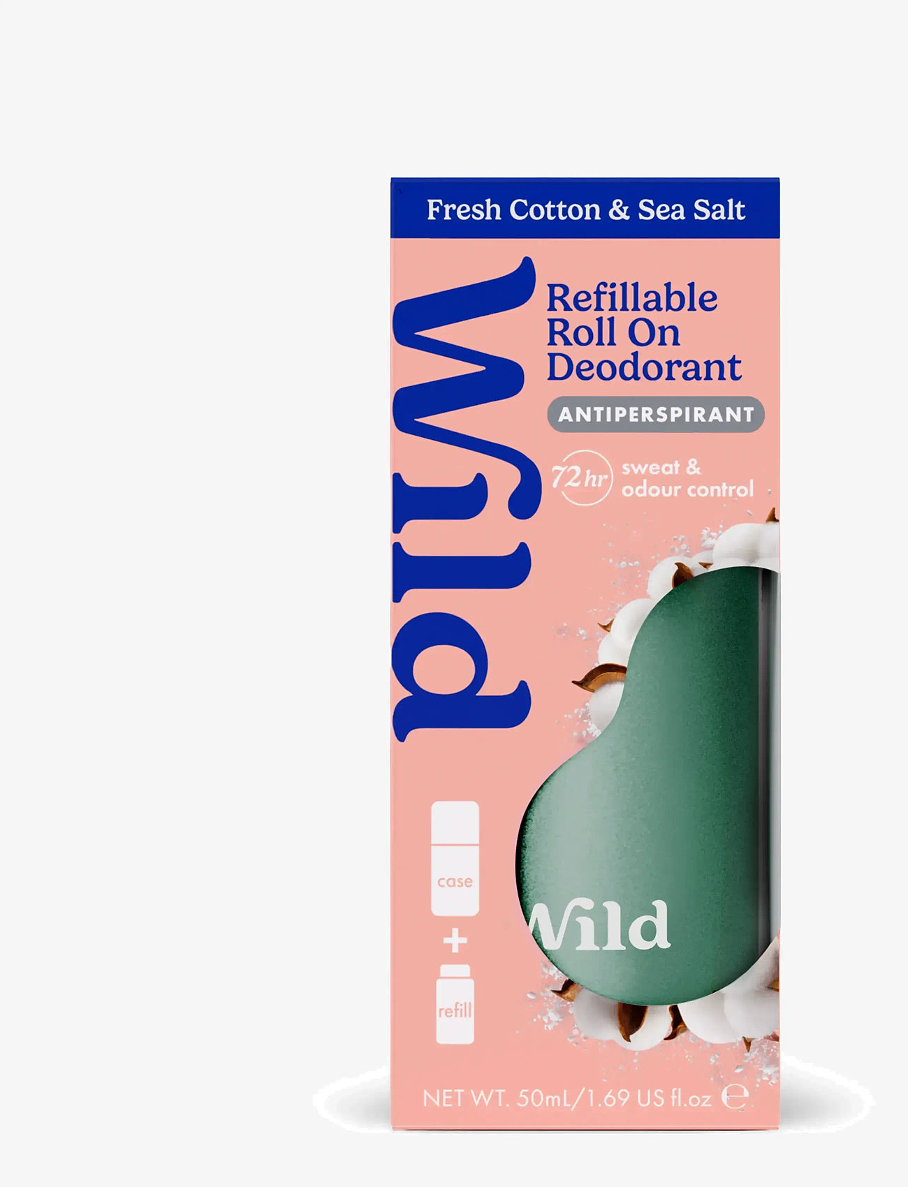 Wild - Wild antiper roll on aqua case fresh cotton sea salt - roll-on - clear - 0