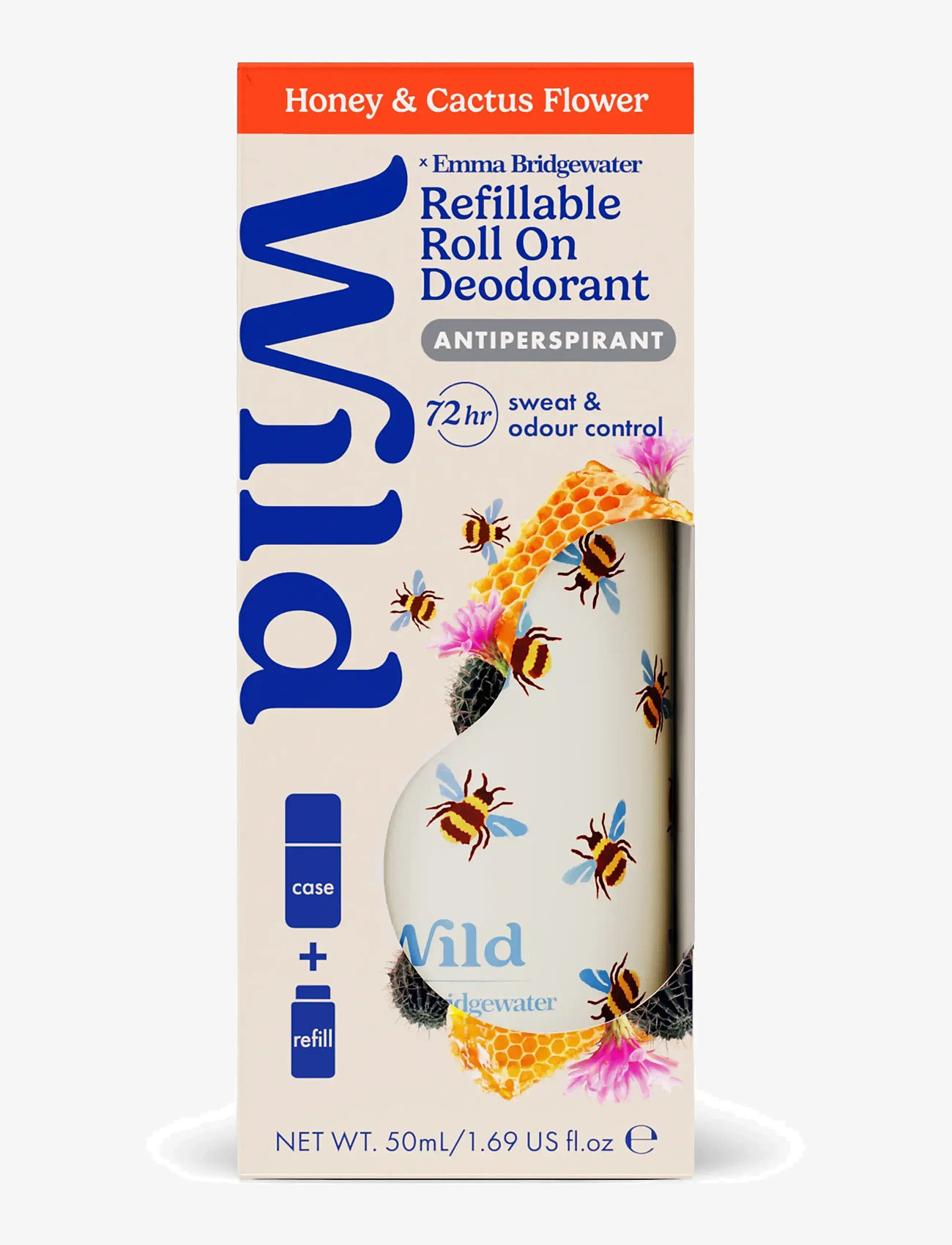 Wild - Wild antiper roll on bee case honey cactusflower - roll on deoer - clear - 1