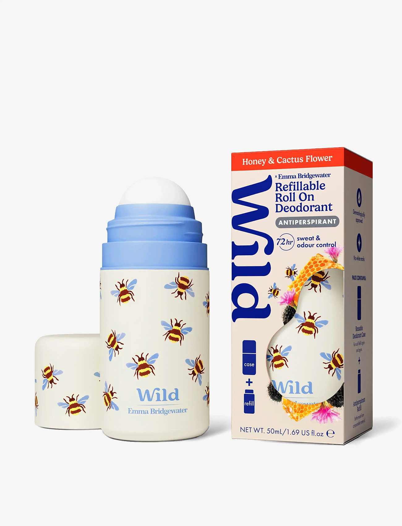 Wild - Wild antiper roll on bee case honey cactusflower - roll on deoer - clear - 2