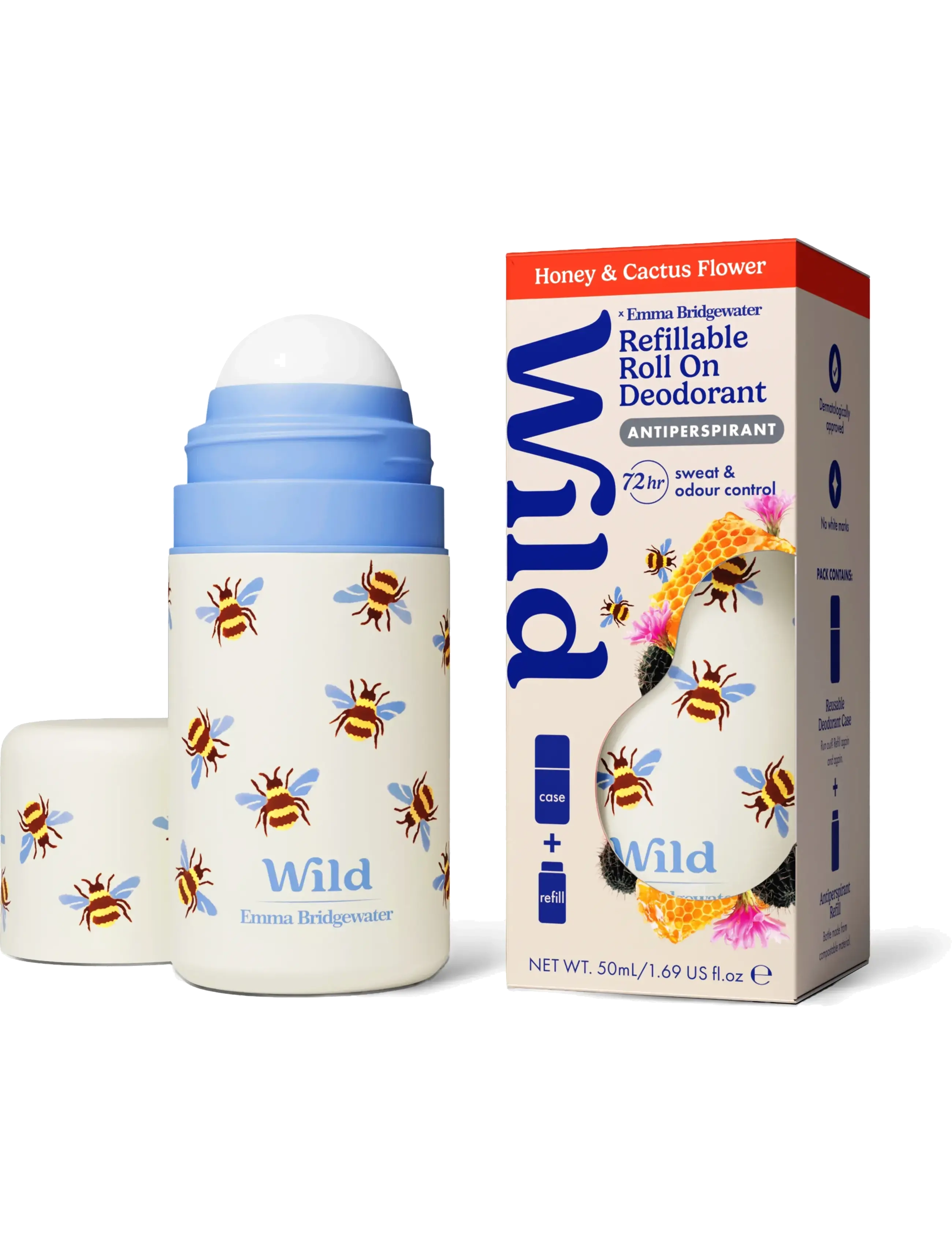 Wild - Wild antiper roll on bee case honey cactusflower - deo roll-on - clear - 2